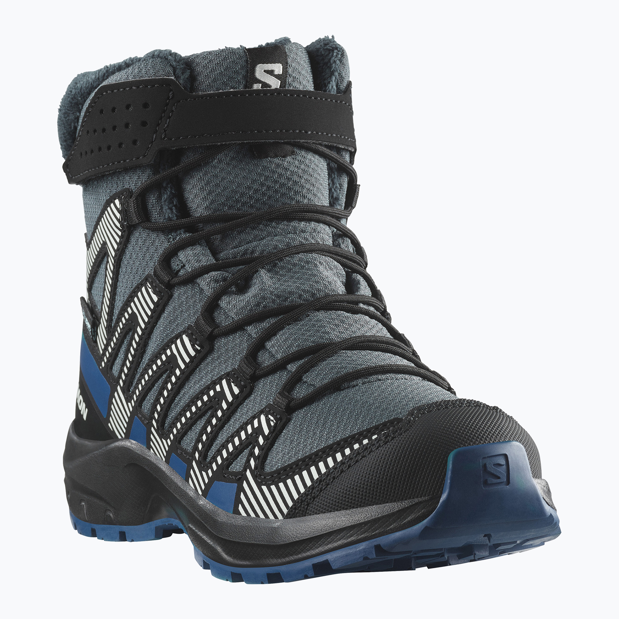 Buty turystyczne dziecięce Salomon XA Pro V8 Winter Waterproof turbulence/black/dark blue 