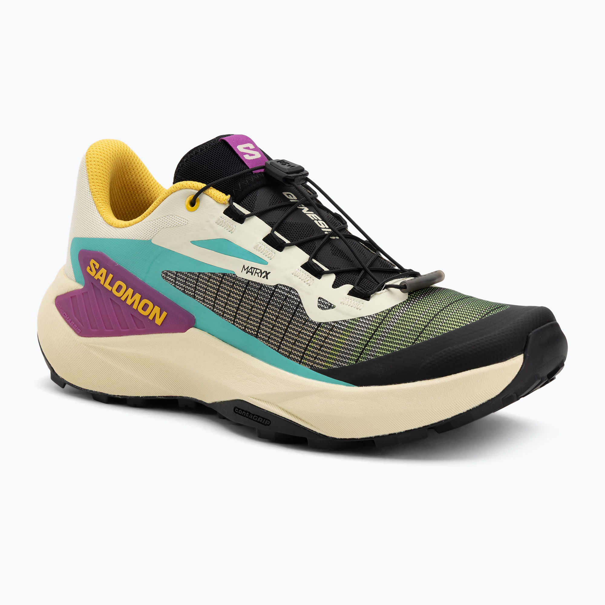 Buty do biegania męskie Salomon Genesis transparent yellow/black/willowherb 