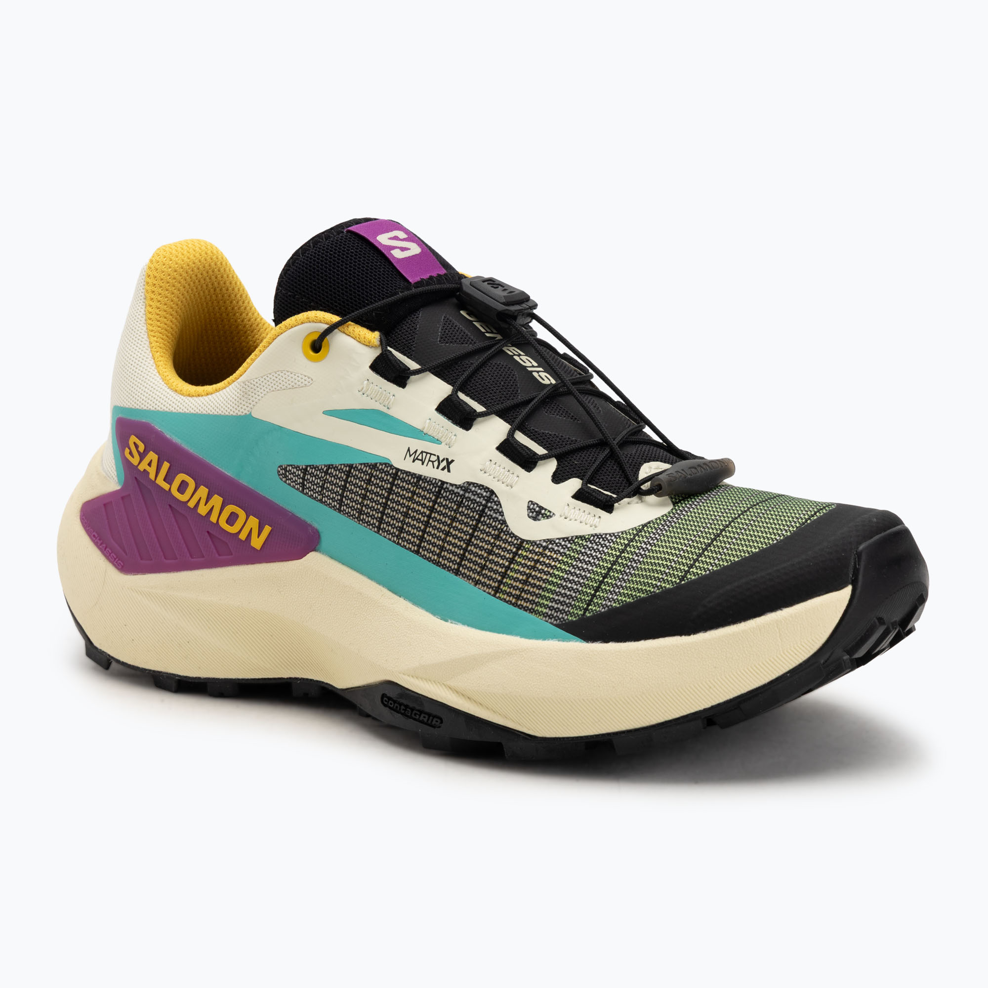 Buty do biegania damskie Salomon Genesis transparent yellow/black/willowherb 