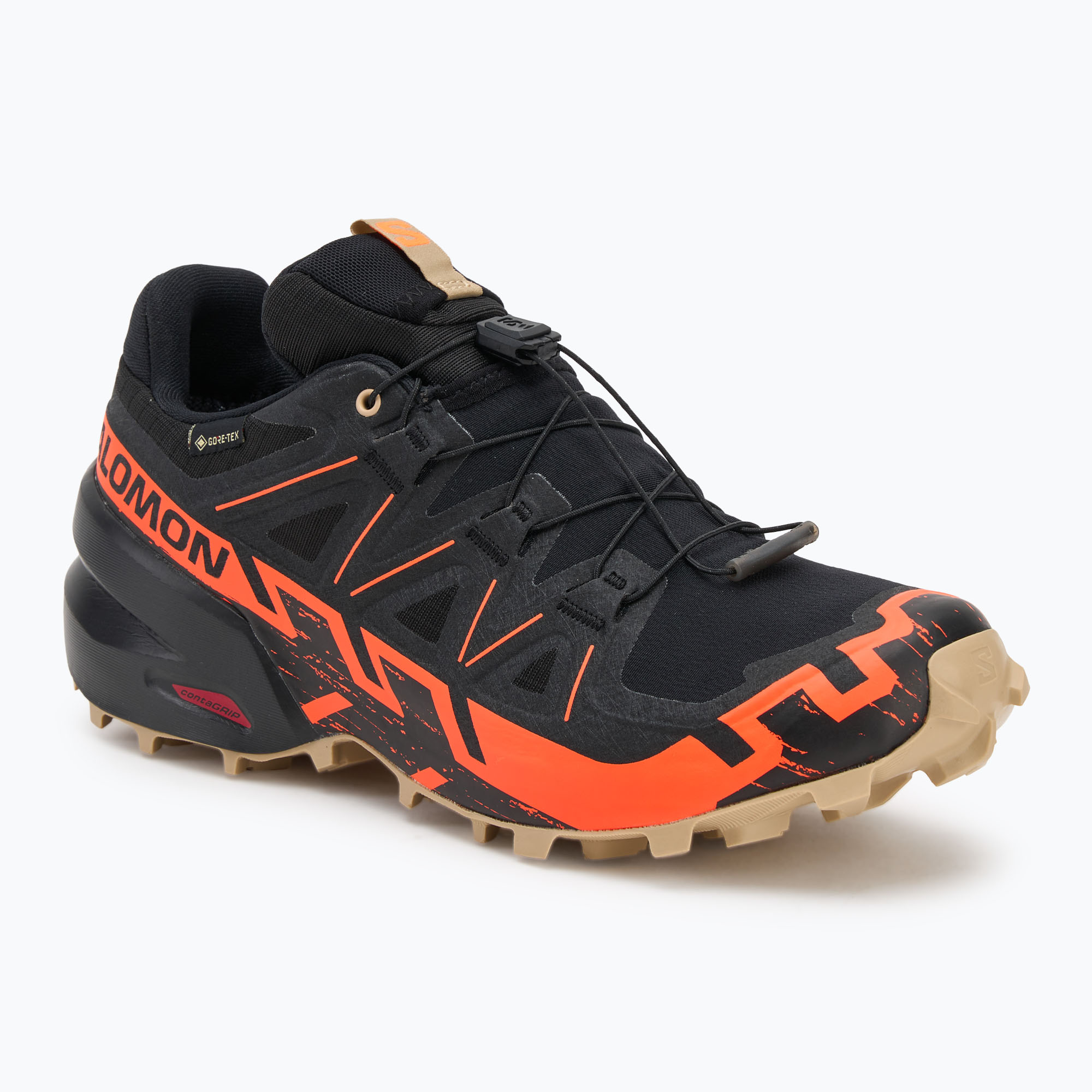 Men's running shoes Salomon Speedcross 6 GTX black/shocking orange/white pepper (41 1/3 EU)