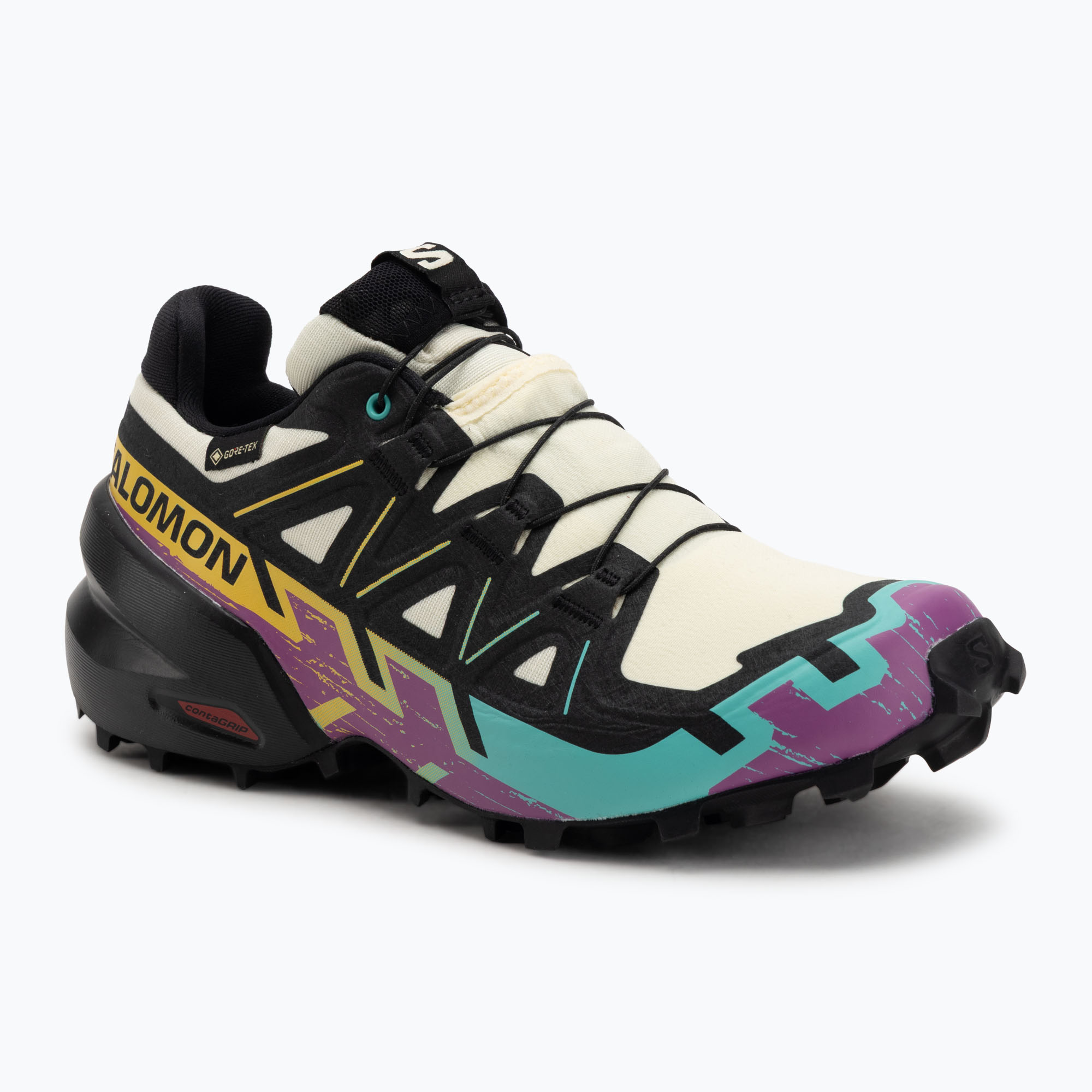 Buty do biegania damskie Salomon Speedcross 6 GTX transparent yellow/black/waterfall 