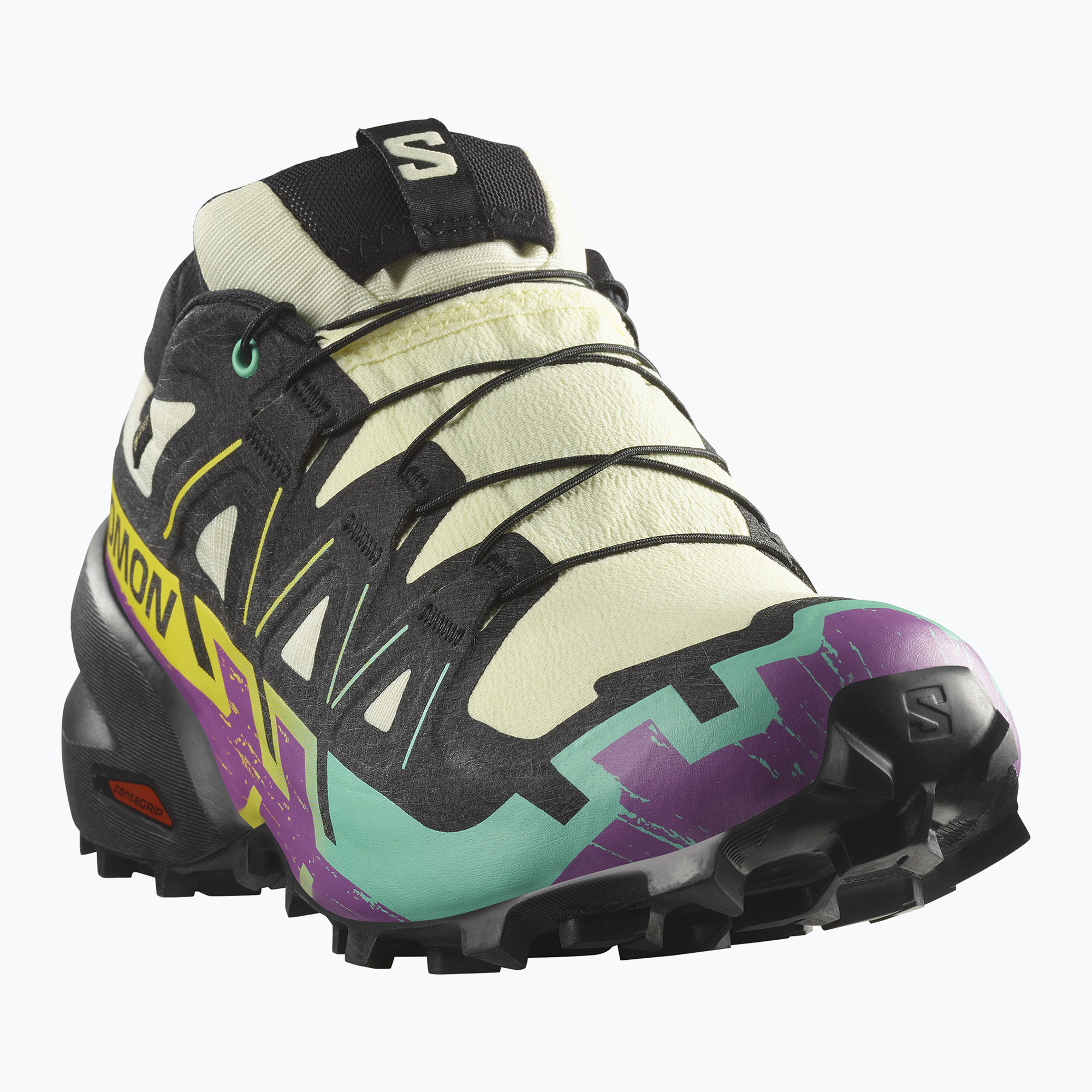Buty do biegania damskie Salomon Speedcross 6 GTX transparent yellow/black/waterfall 