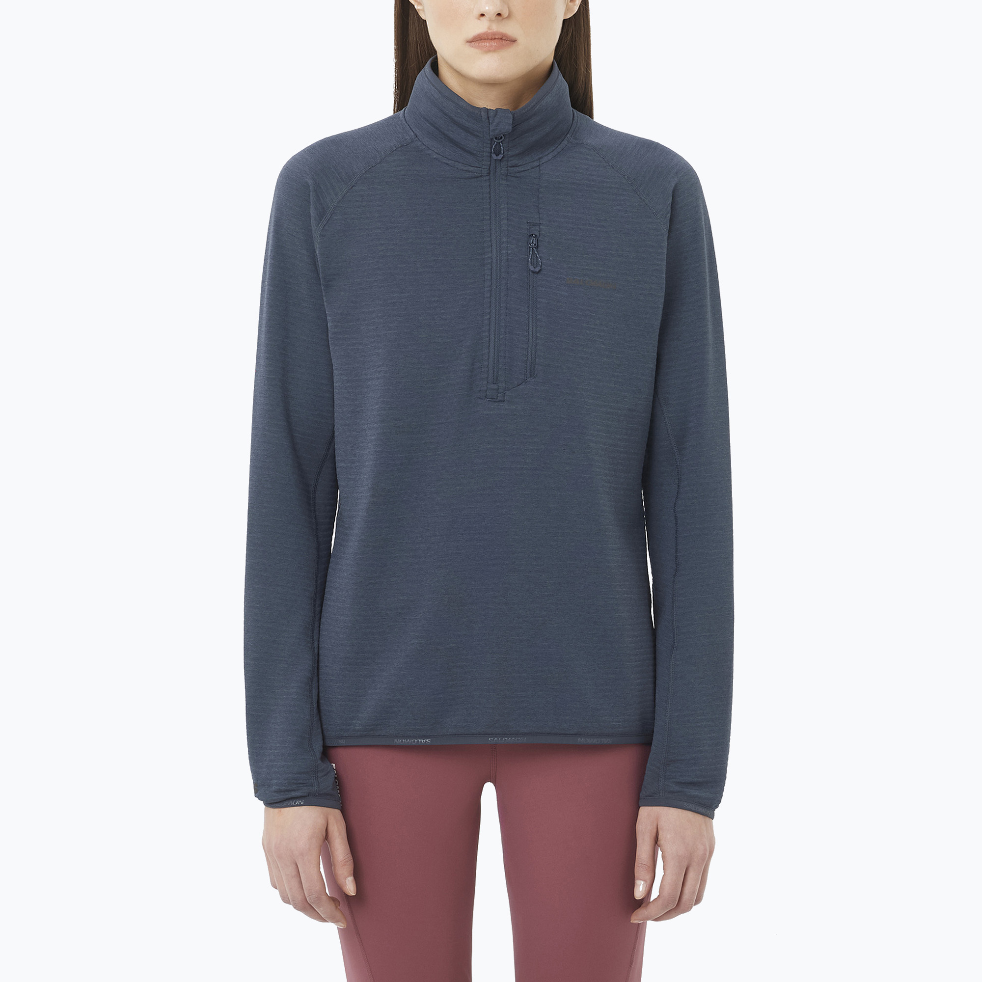 Women's trekking sweatshirt Salomon Essential Lightwarm Half Zip blue night (M)