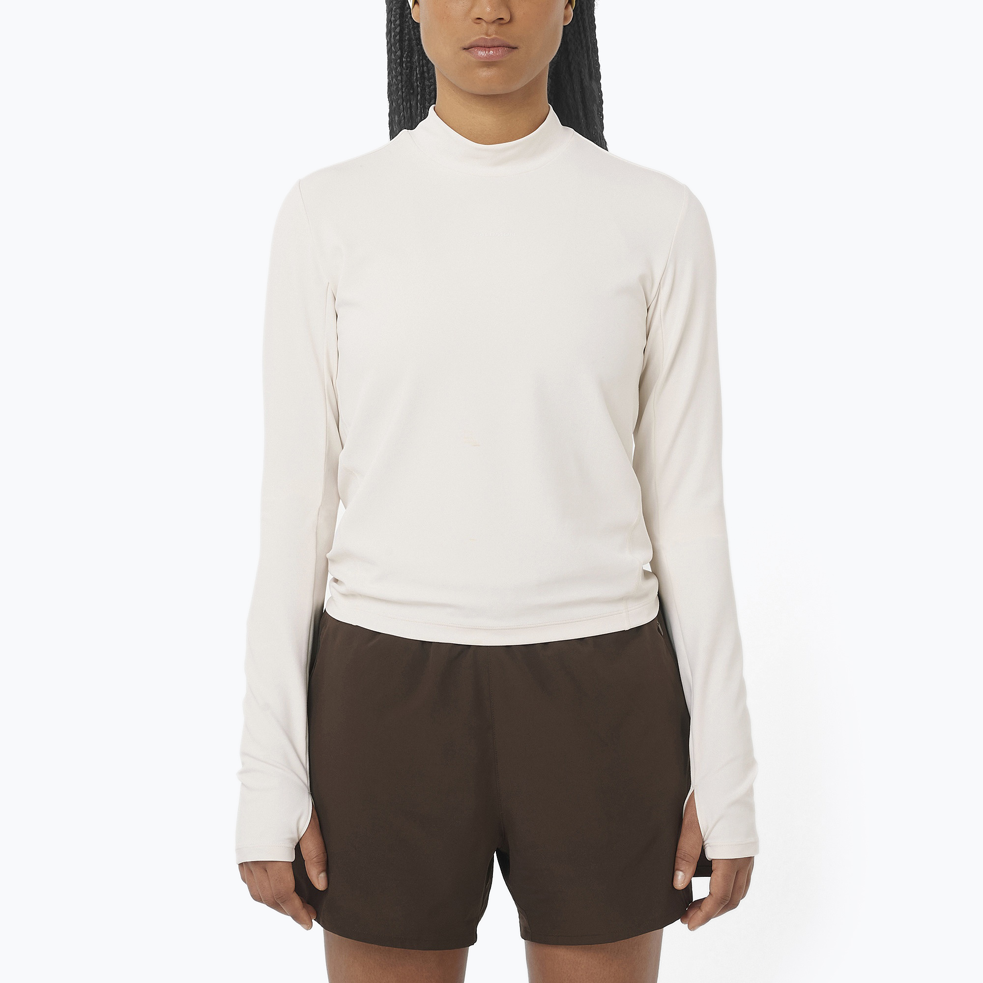 Longsleeve do biegania damski Salomon Bliss whisper white 