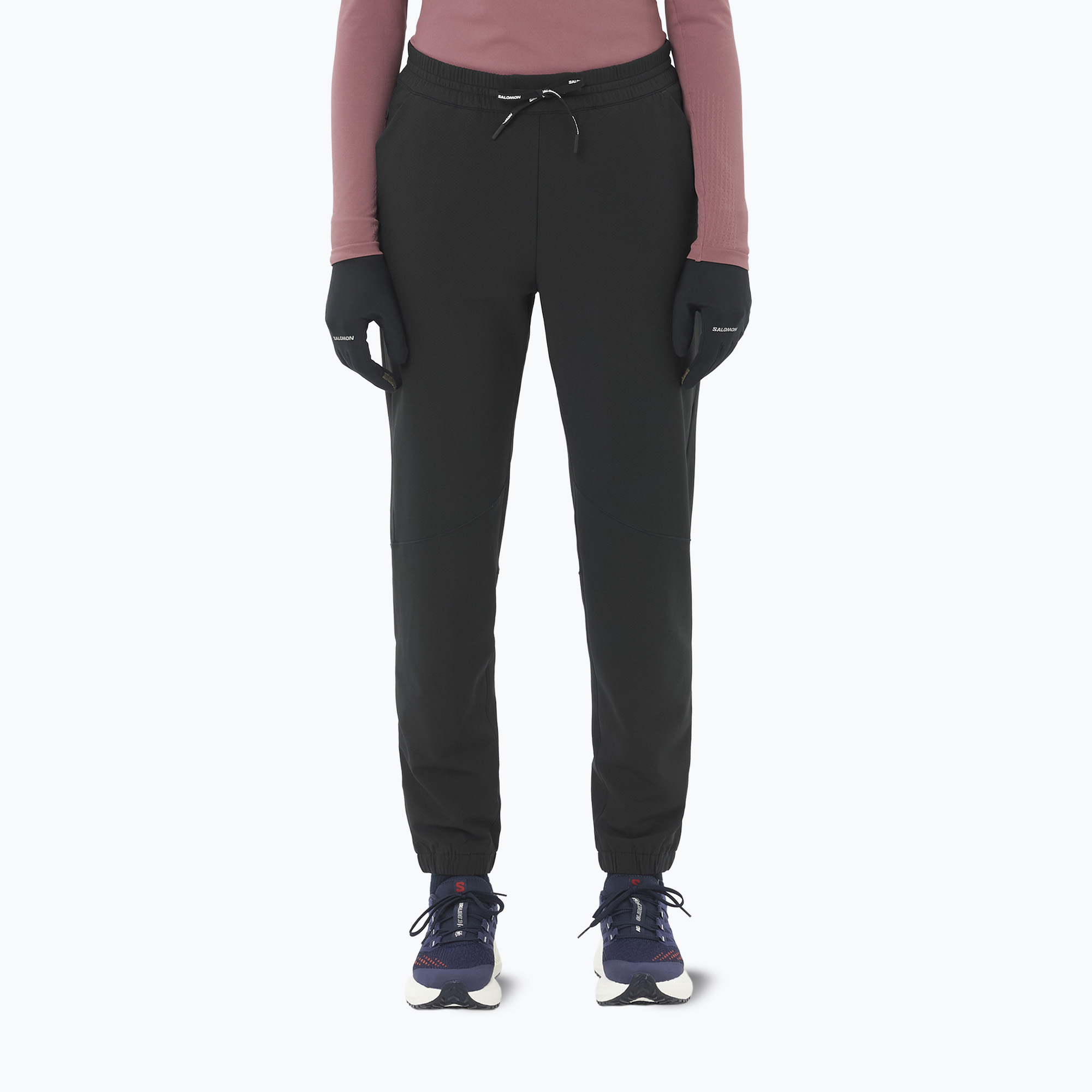 Spodnie do biegania damskie Salomon Shakeout Hexaflow Pants deep black 