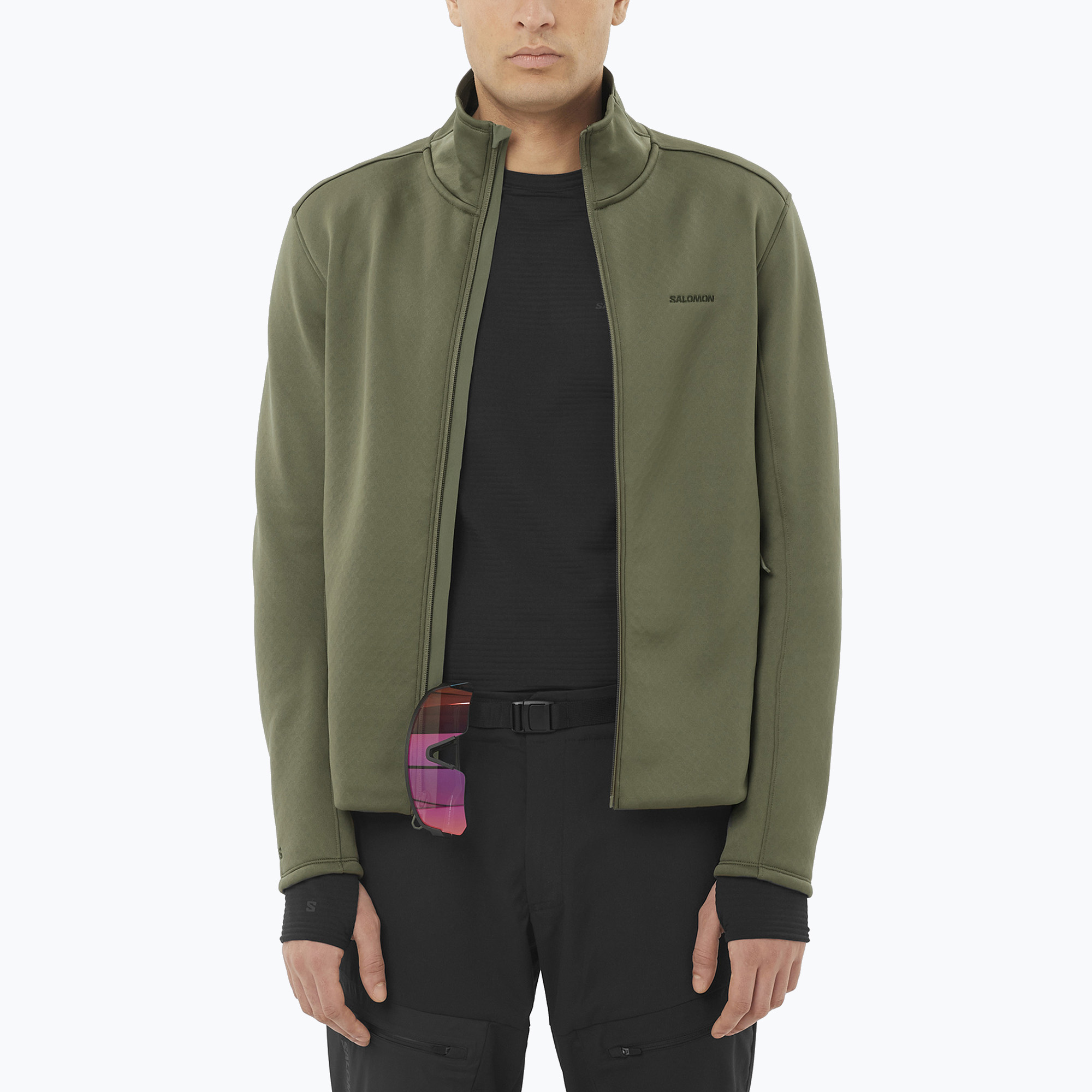 Bluza męska Salomon Outline Warm Fleece Full Zip grape leaf 