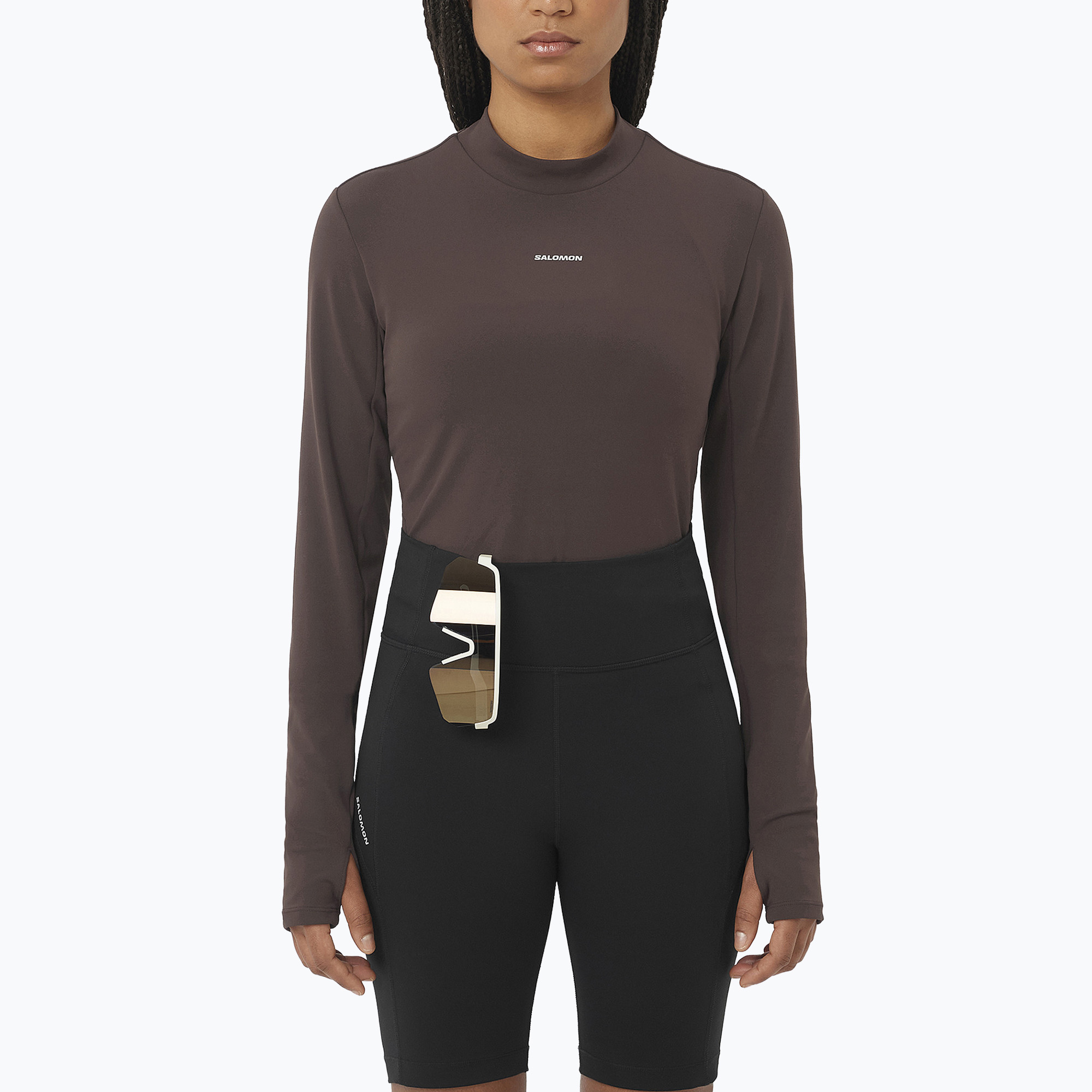 Longsleeve do biegania damski Salomon Bliss coffee bean 