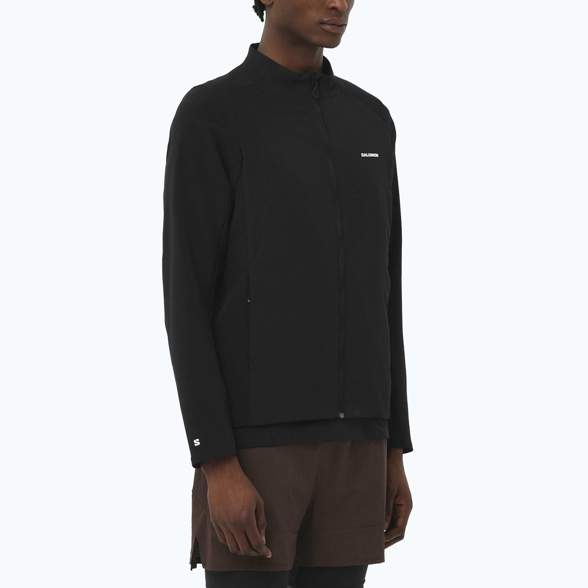 Bluza do biegania męska Salomon Mountain Flex Hybrid deep black 