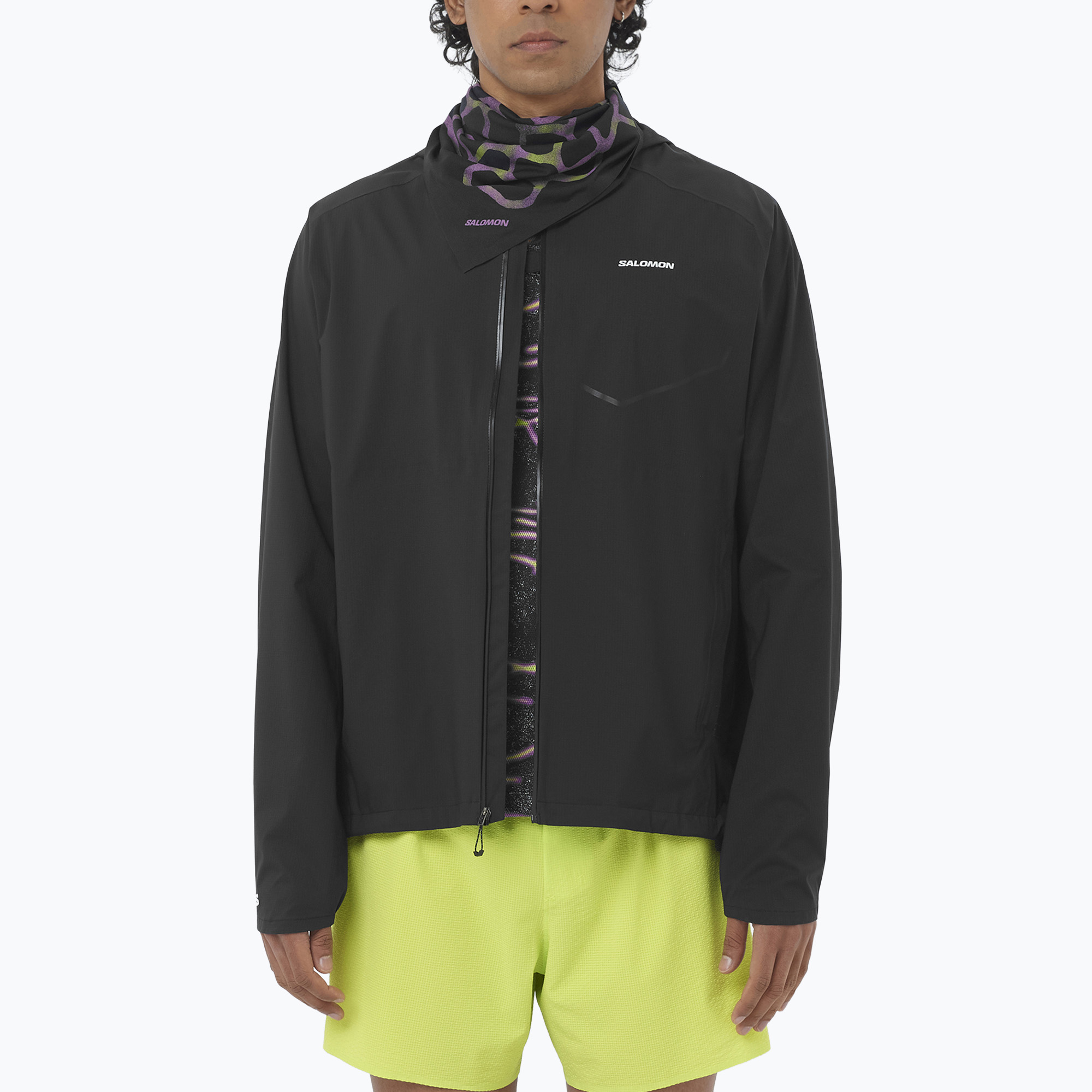 Geacă de alergare pentru bărbați Salomon Bonatti Waterproof dee black