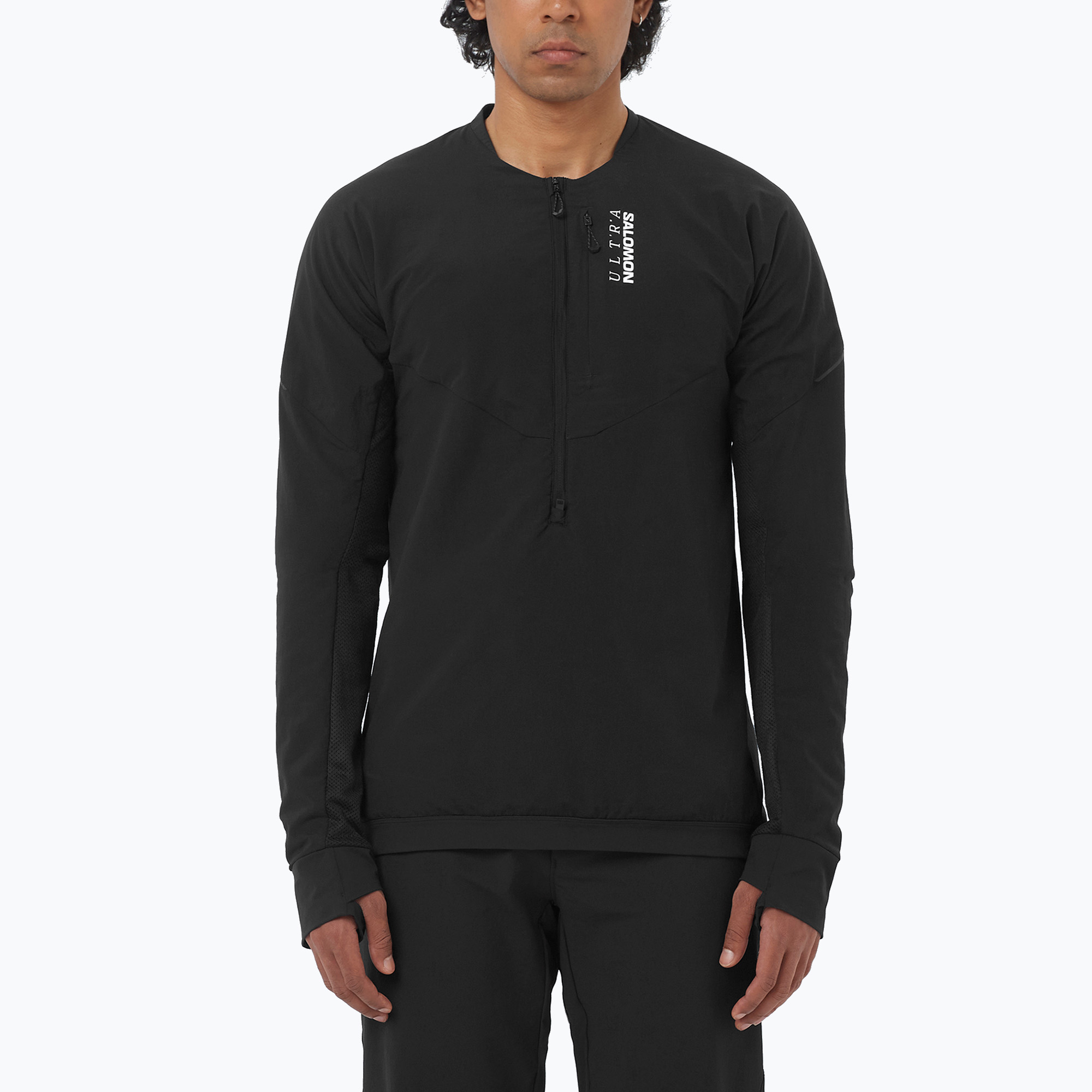 Pánska bežecká mikina Salomon Ultra Fleece Deep Black