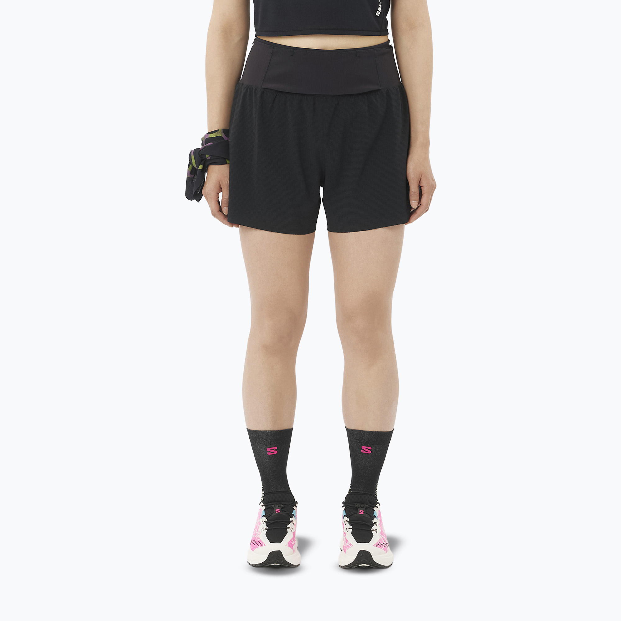 Дамски шороти за бягане Salomon Sense Aero 2IN1 Trail 4“ deep black