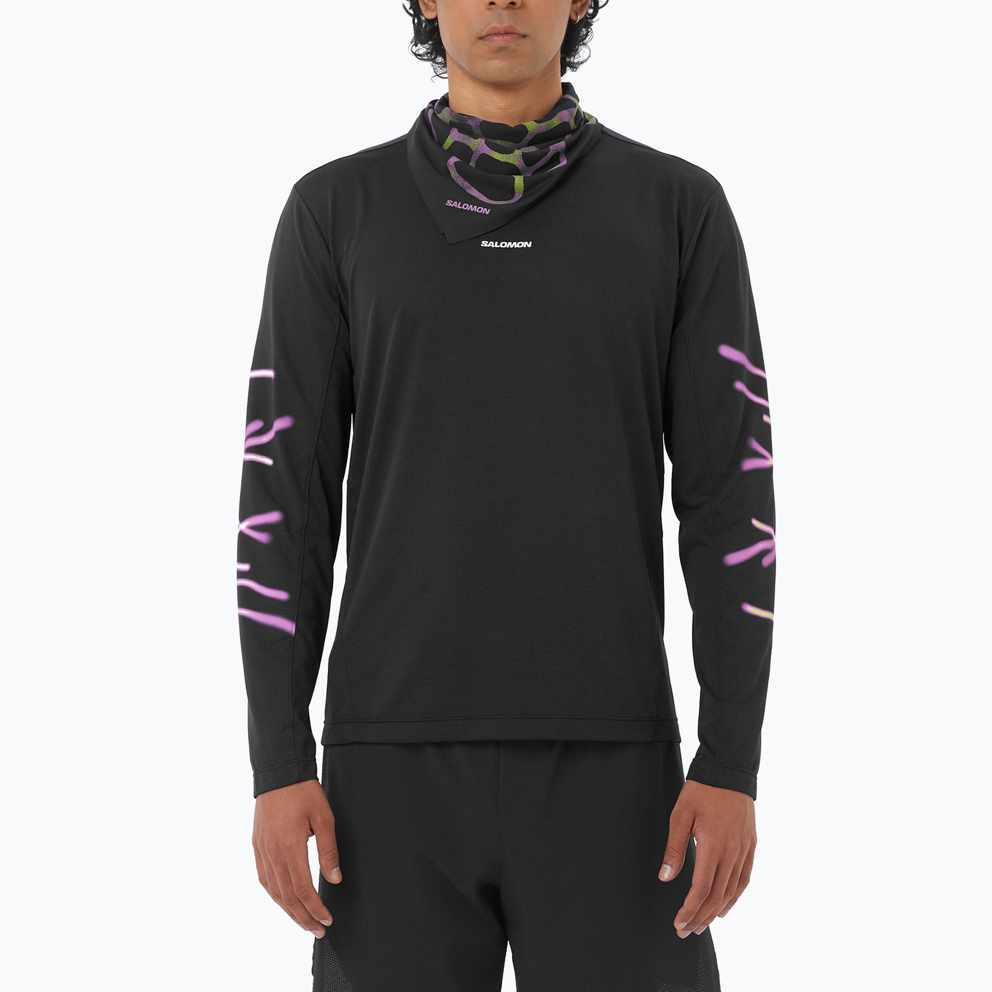 Мъжка блуза с дълъг ръкав Salomon Shakeout Core deep black