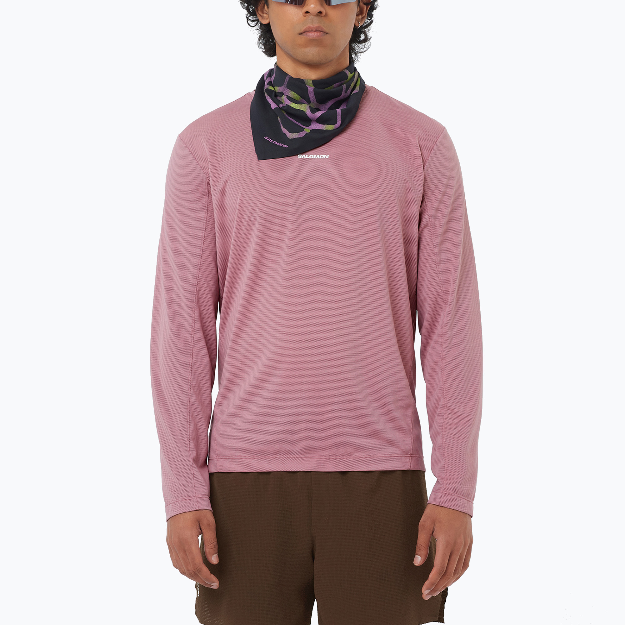 Longsleeve do biegania męski Salomon Shakeout Core dusky orchid 