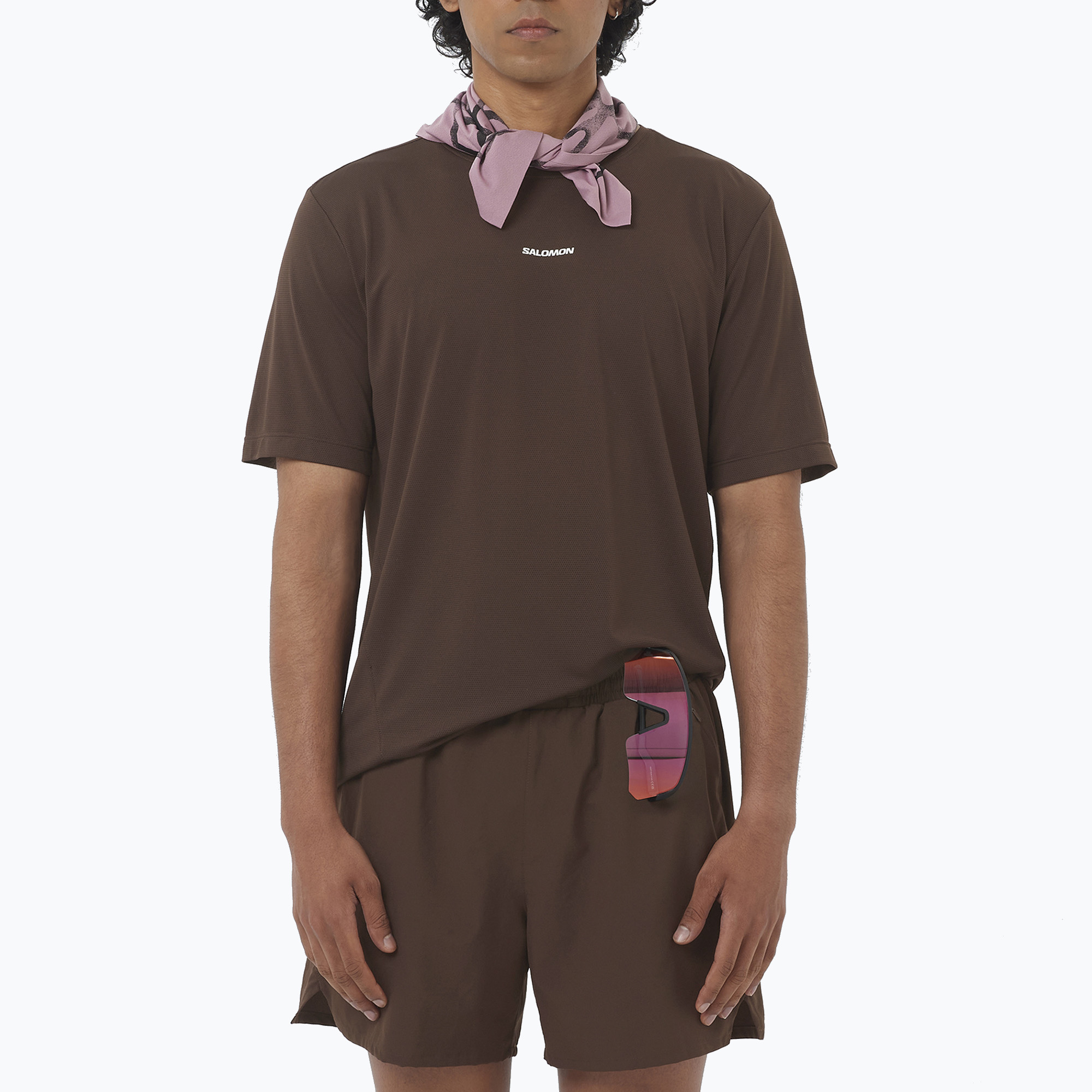 Koszulka do biegania męska Salomon Shakeout Core cofee bean 