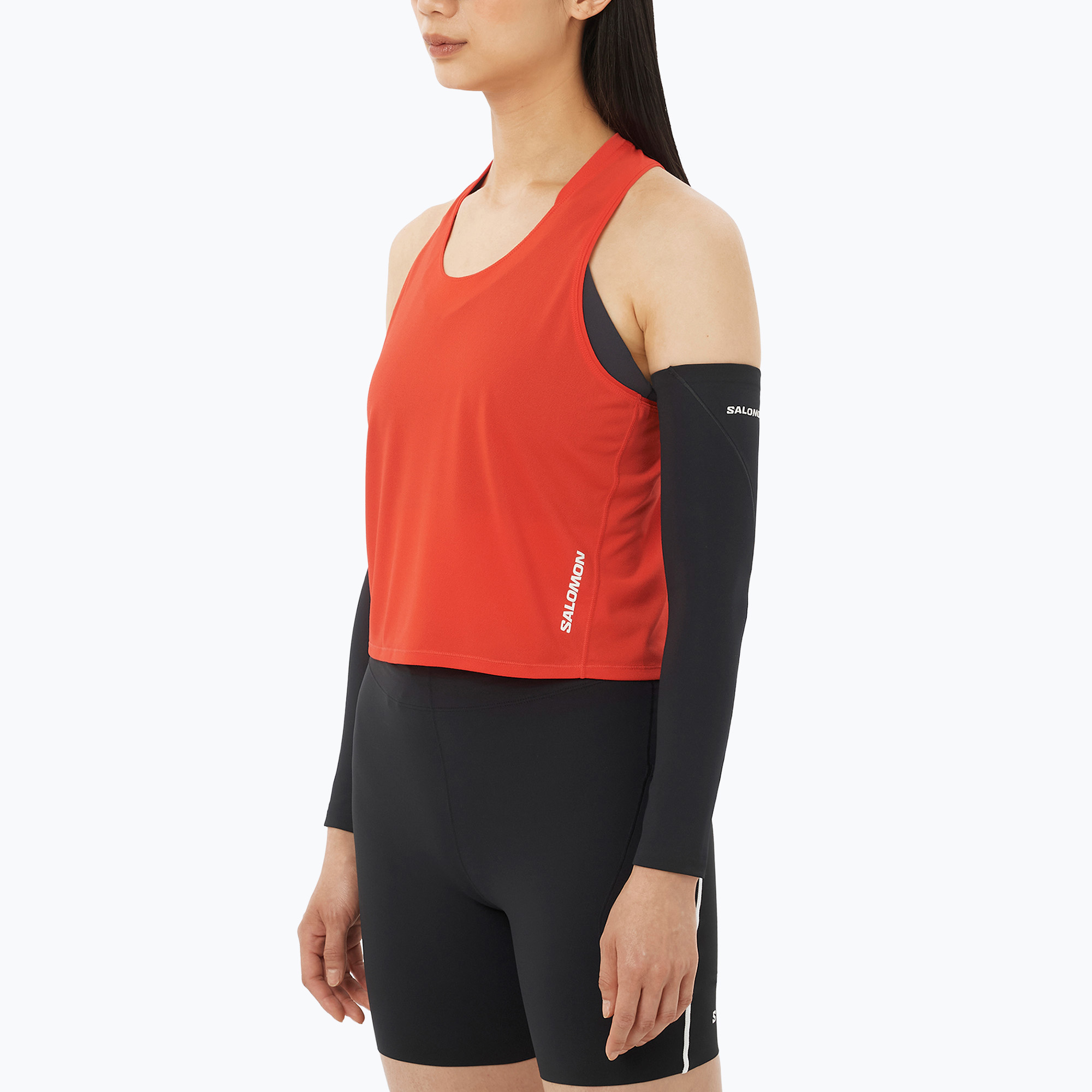 Koszulka do biegania damska Salomon Sense Aero Short Tank fiery red 