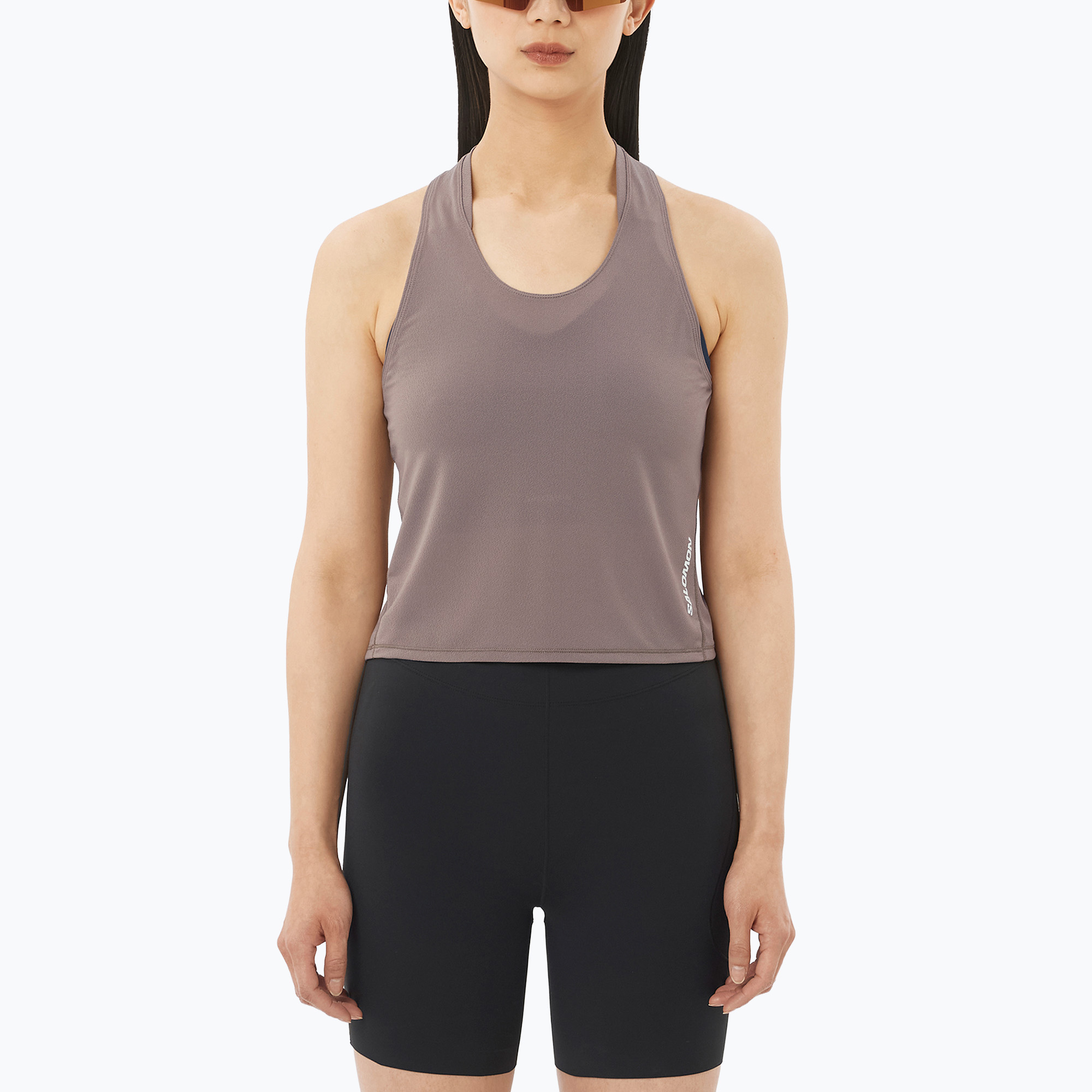 Koszulka do biegania damska Salomon Sense Aero Short Tank iron 