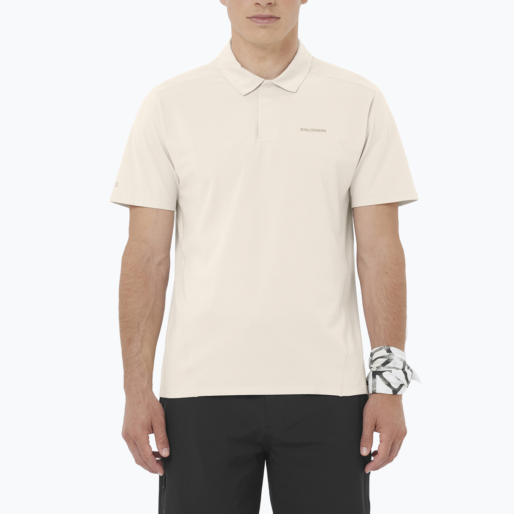 Koszulka polo męska Salomon Trackline Polo silver cloud 