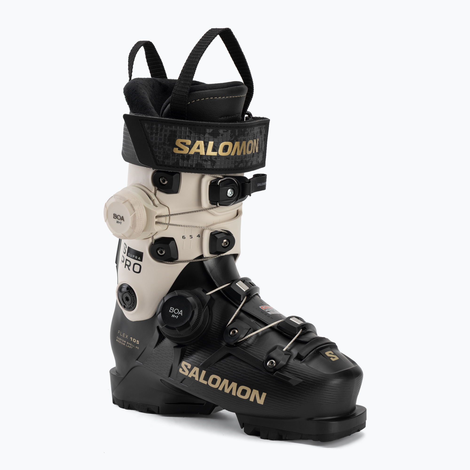 Дамски ски обувки Salomon S/PRO Supra Dual Boa 105 W black/ birch/gold met
