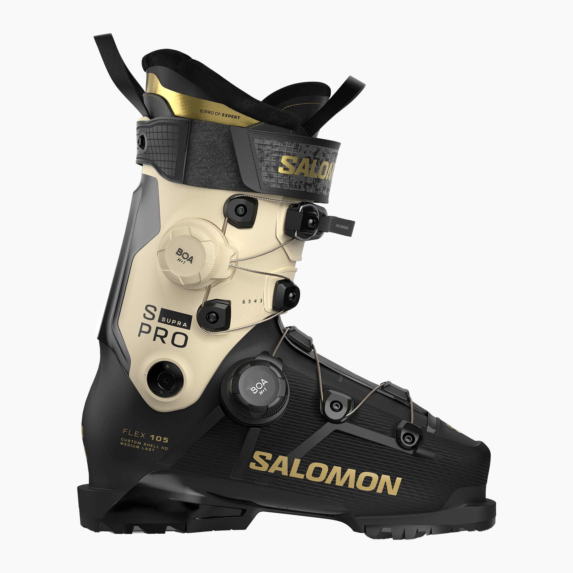 Dámské lyžařské boty Salomon S/PRO Supra Dual Boa 105 W black/ birch/gold met