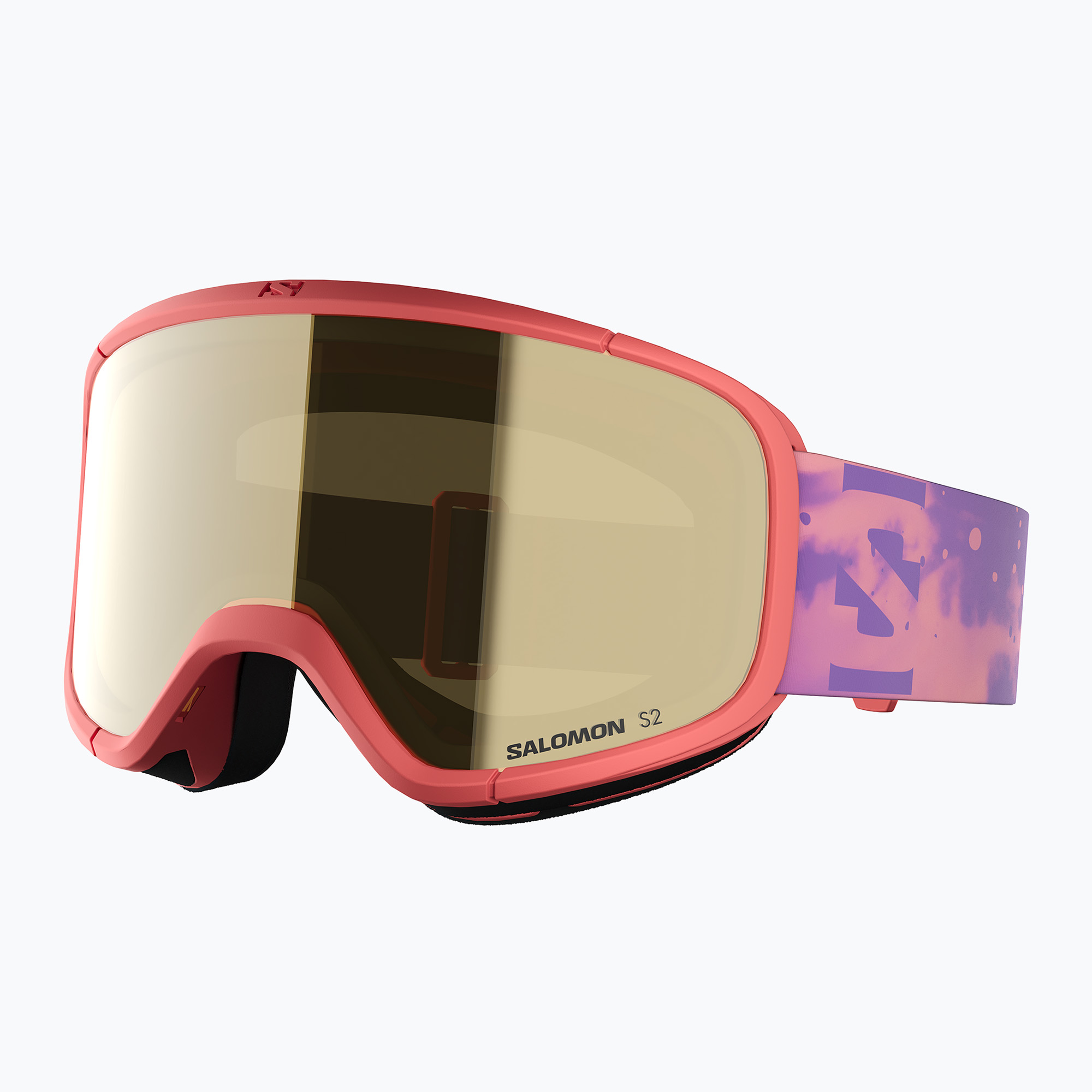 Детска скиорска маска Salomon Lumi Acces Jr S2 sun kissed coral/flash gold
