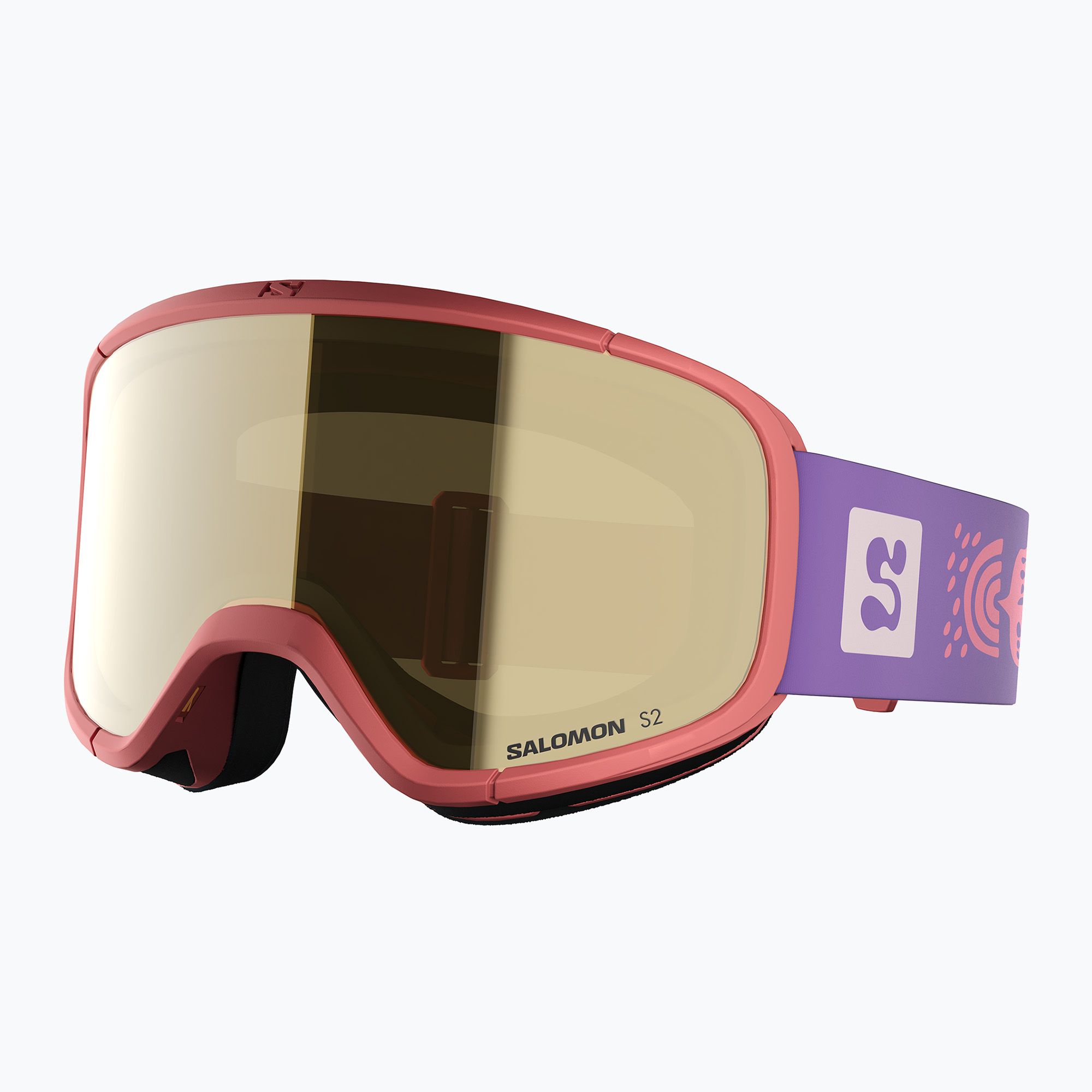 Детска скиорска маска Salomon Rio S2 sun kissed coral/flash gold