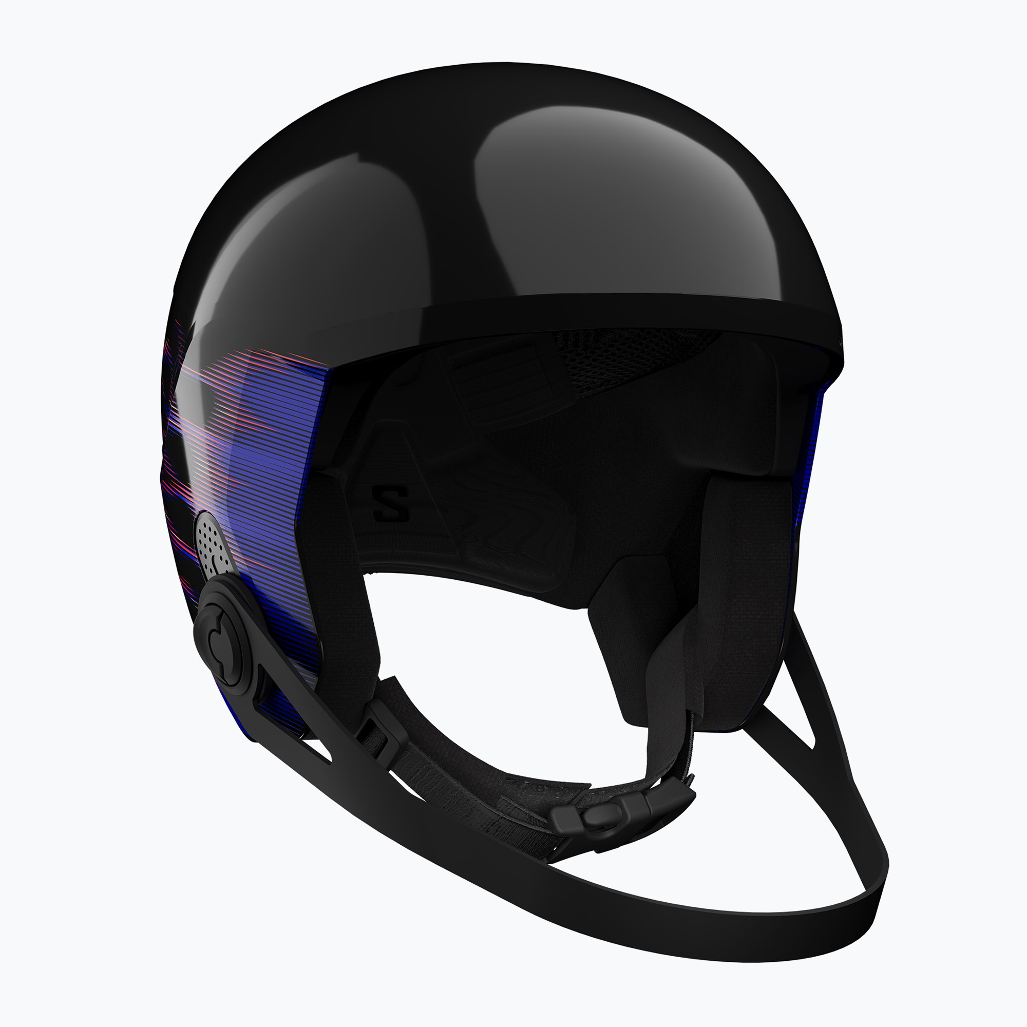 Детска скиорска каска Salomon Equipe Fis   Chinguard Jr black/flames
