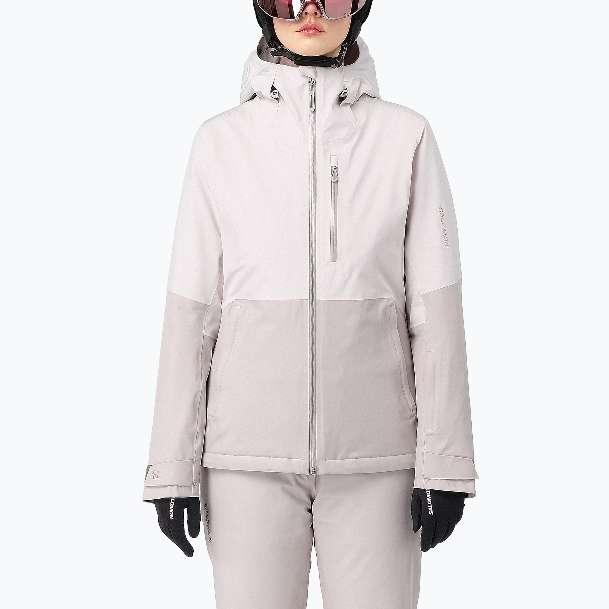 Дамско скиорско яке Salomon Highland white sand/silver cloud