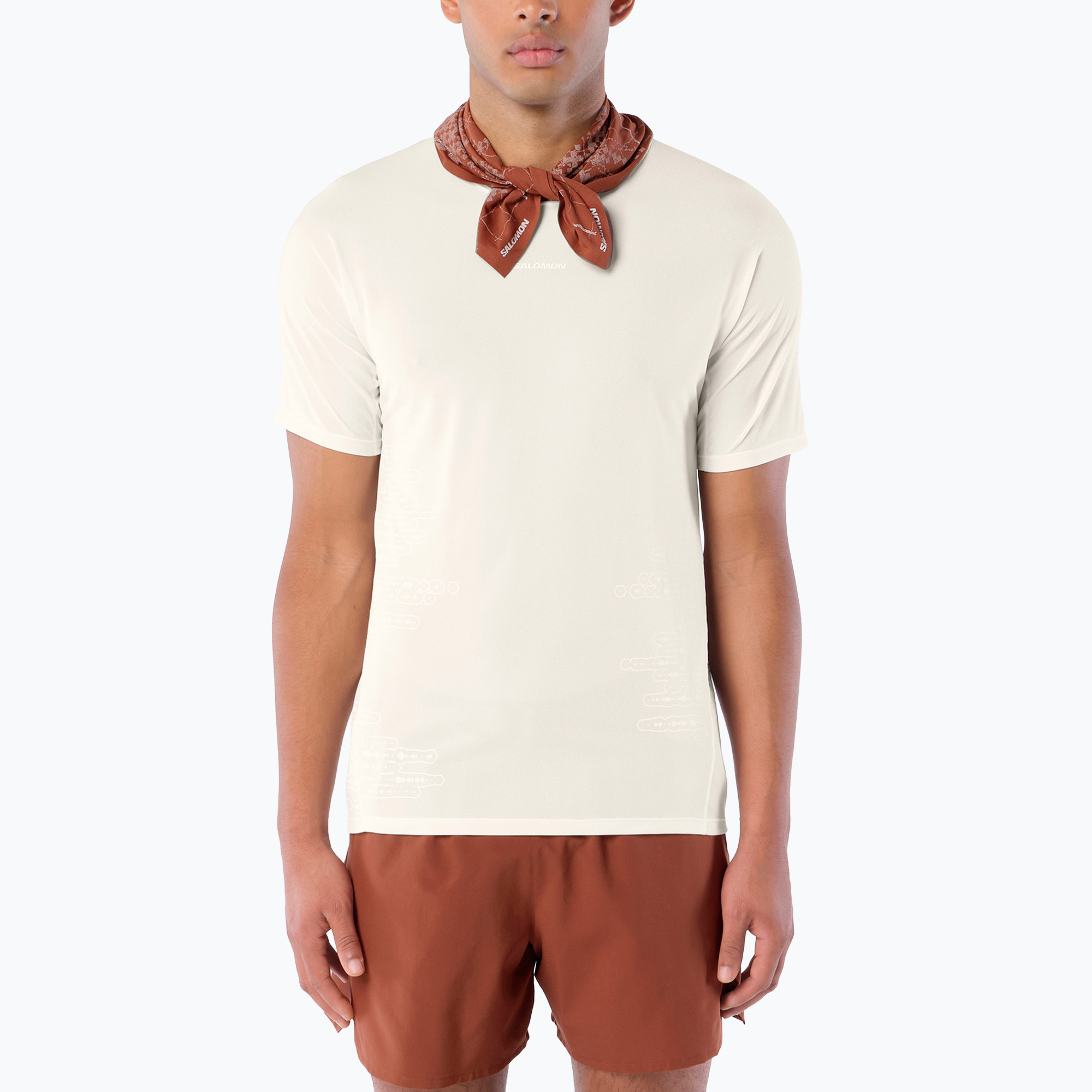 Мъжка тениска за бягане Salomon Sense Aero GFX Tee SS whisper white/raind day/bright white