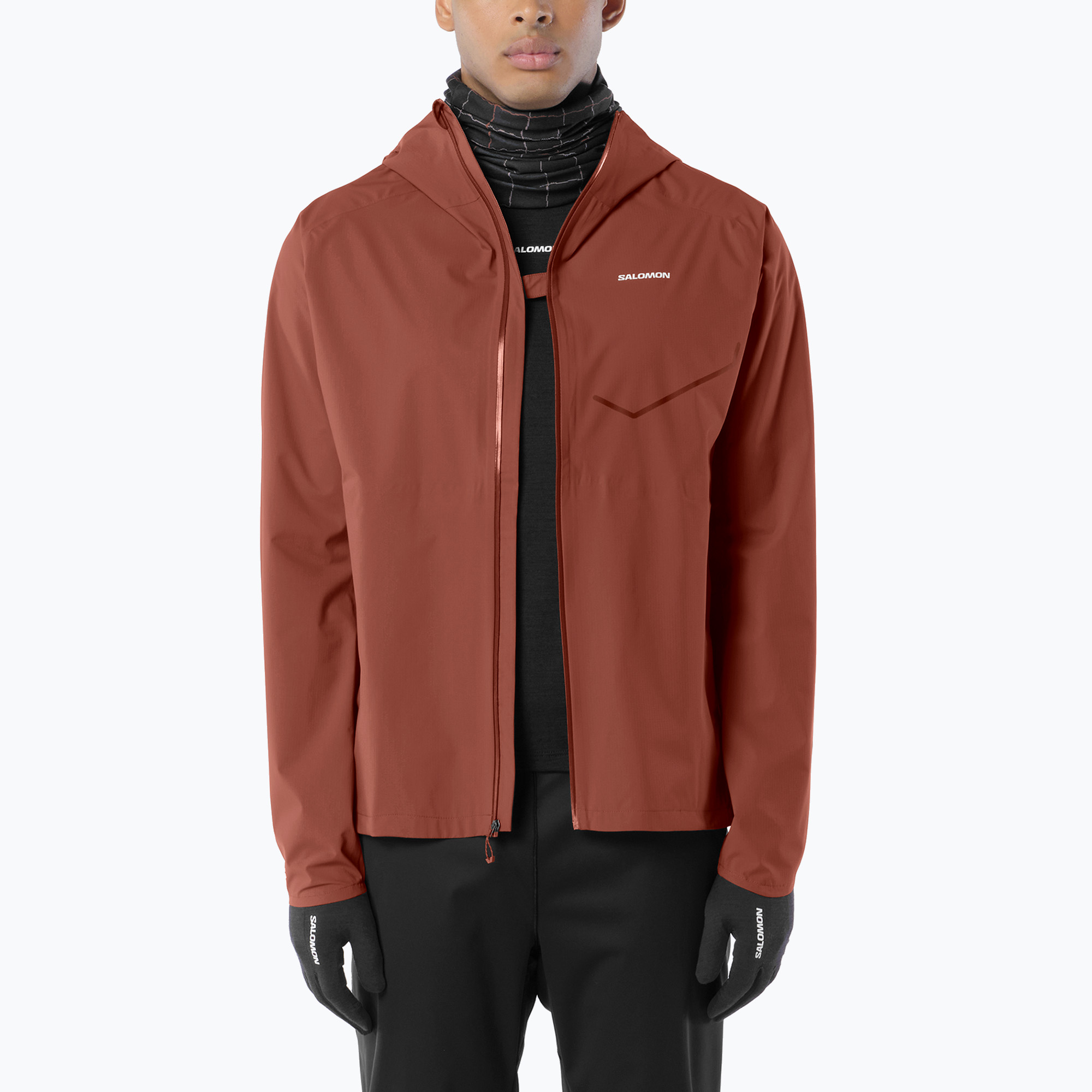 Geacă de alergare pentru bărbați Salomon Bonatti Waterproof burnt umber