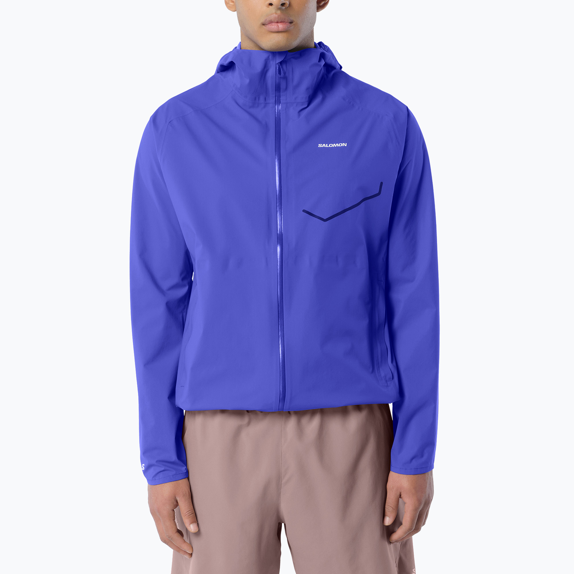Geacă de alergare pentru bărbați Salomon Bonatti Waterproof clematis blue