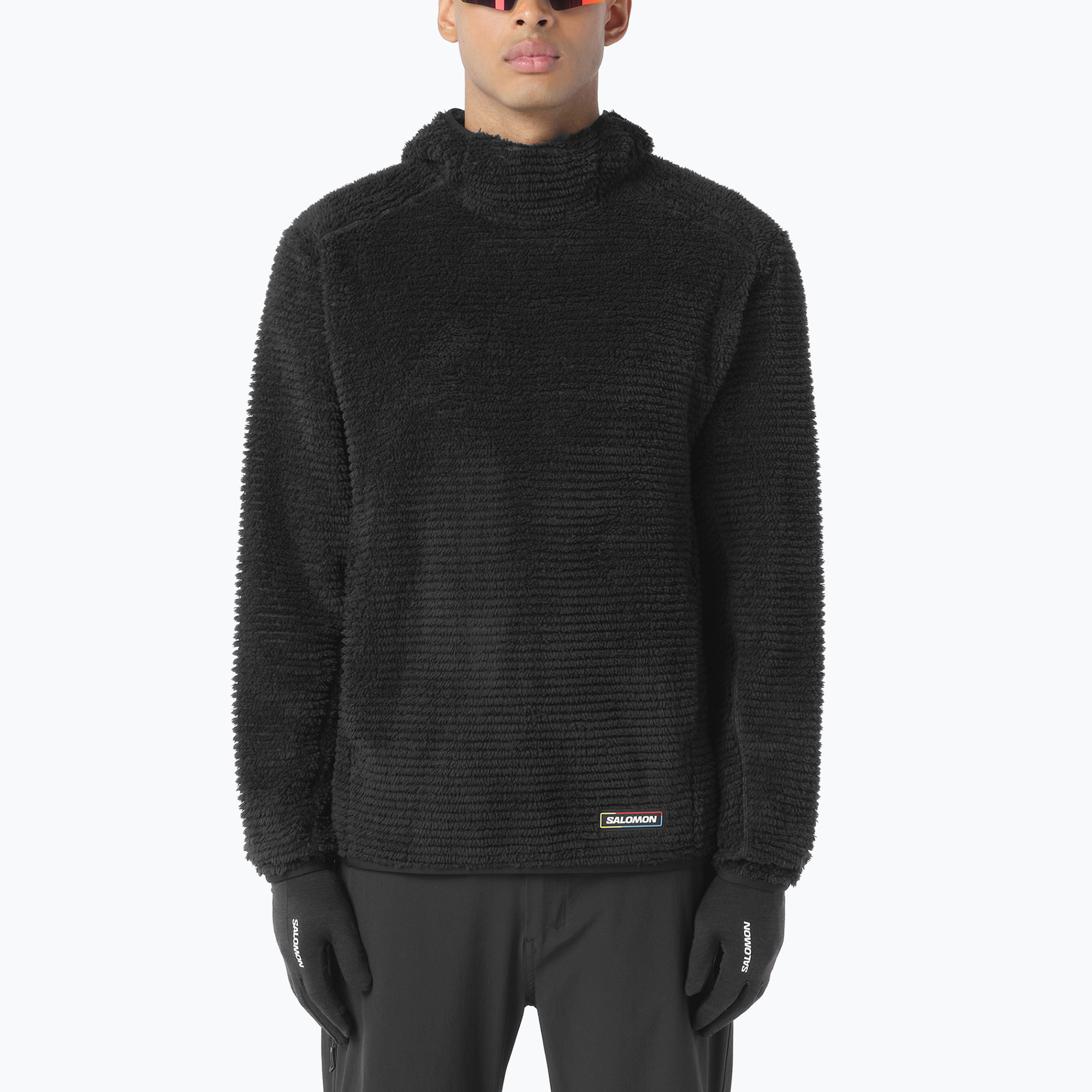 Bluza polarowa męska Salomon Thernova Fleece Hoodie deep black 