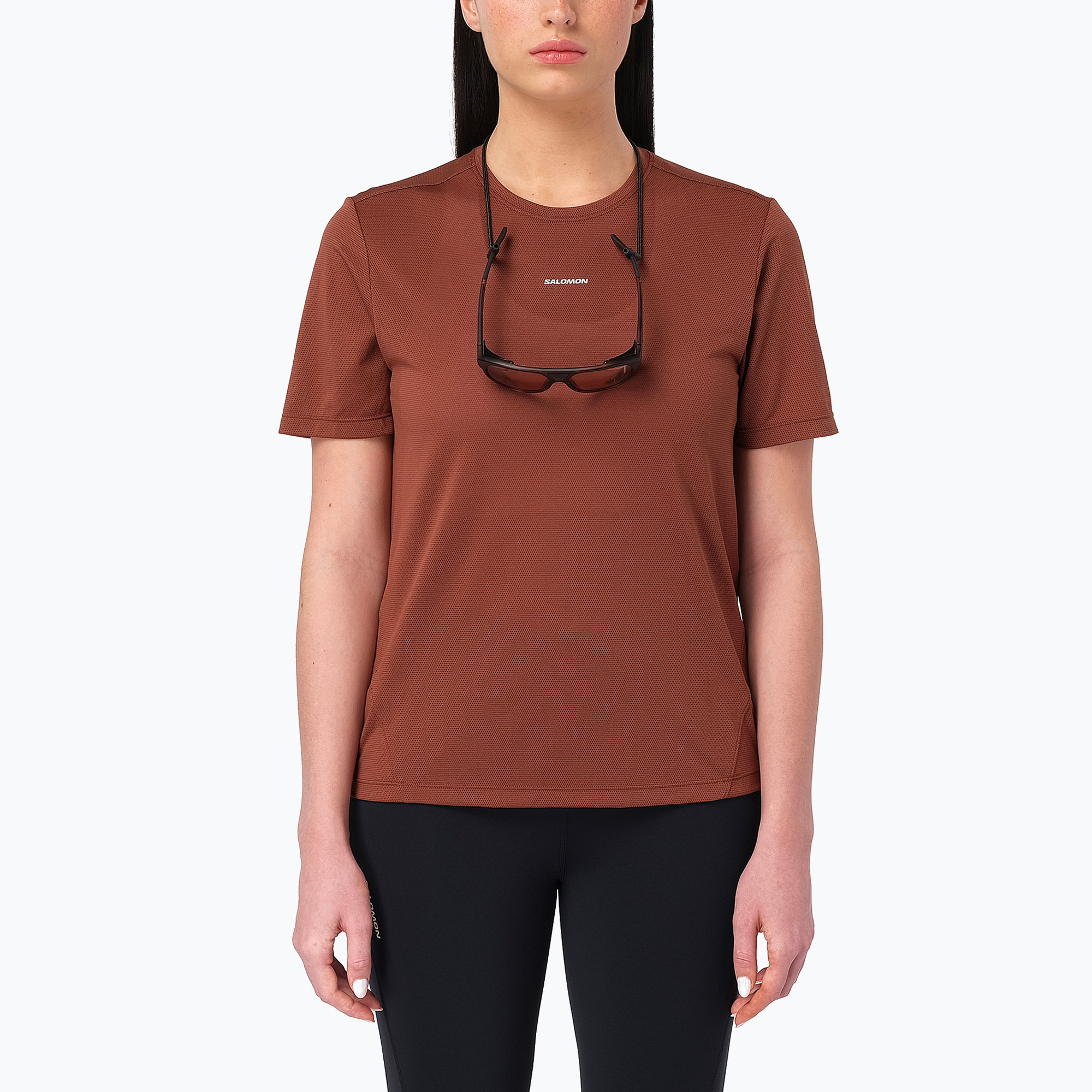 Дамска тениска за бягане Salomon Shakeout Core SS Tee burnt umber