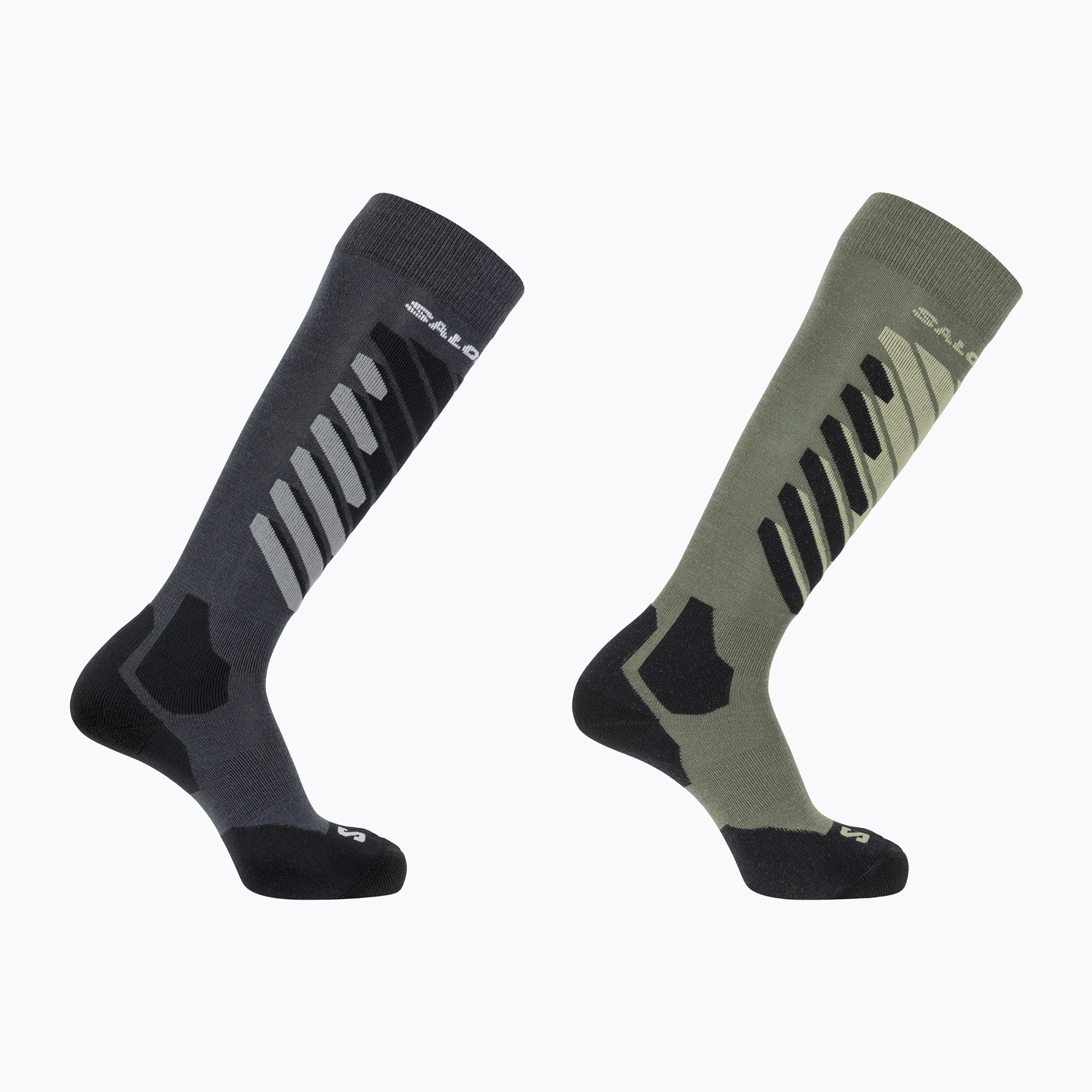 Скиорски чорапи Salomon S/Access 2-Pack anthracite/deep lichen green