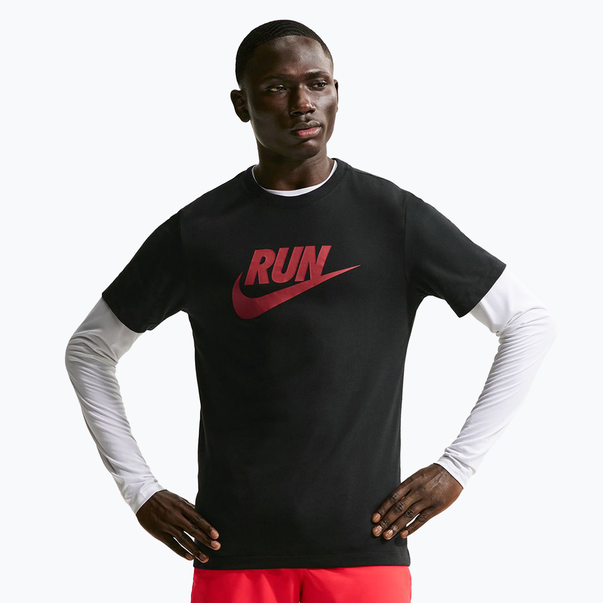 Мъжка тениска Nike Dri-Fit Running black/team crimson