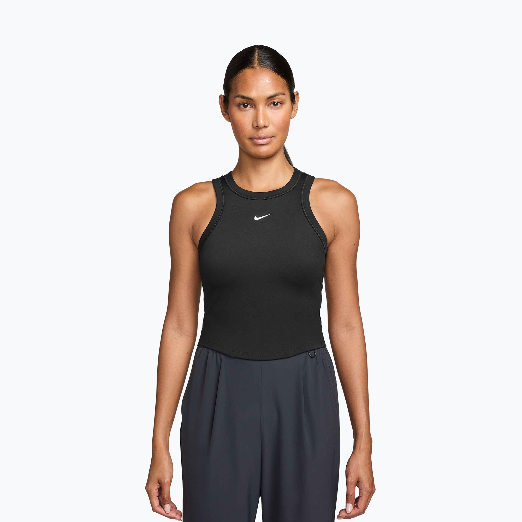 Koszulka damska Nike One Fitted Dri-Fit Cropped Tank thunder black/white 