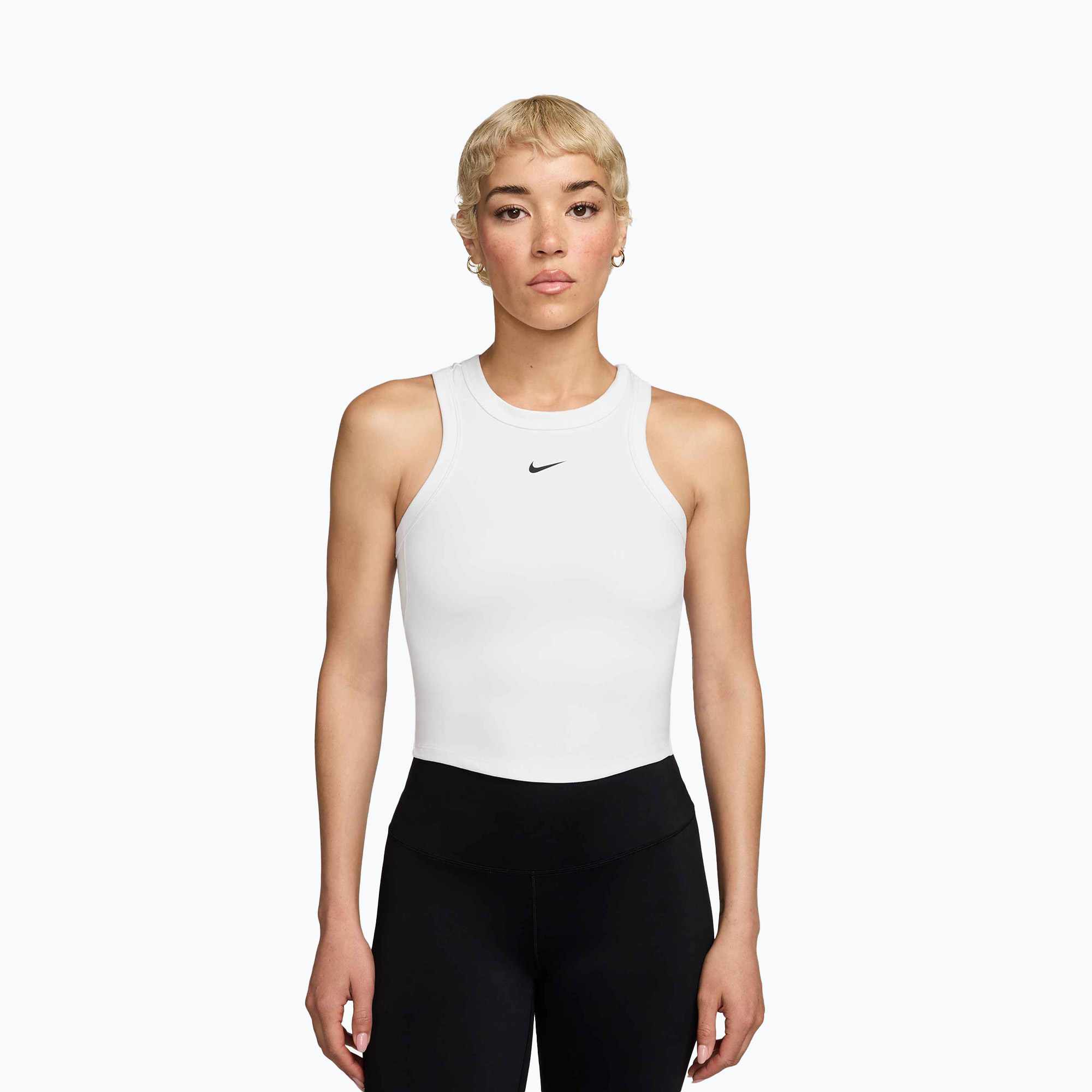 Koszulka damska Nike One Fitted Dri-Fit Cropped Tank thunder white/black