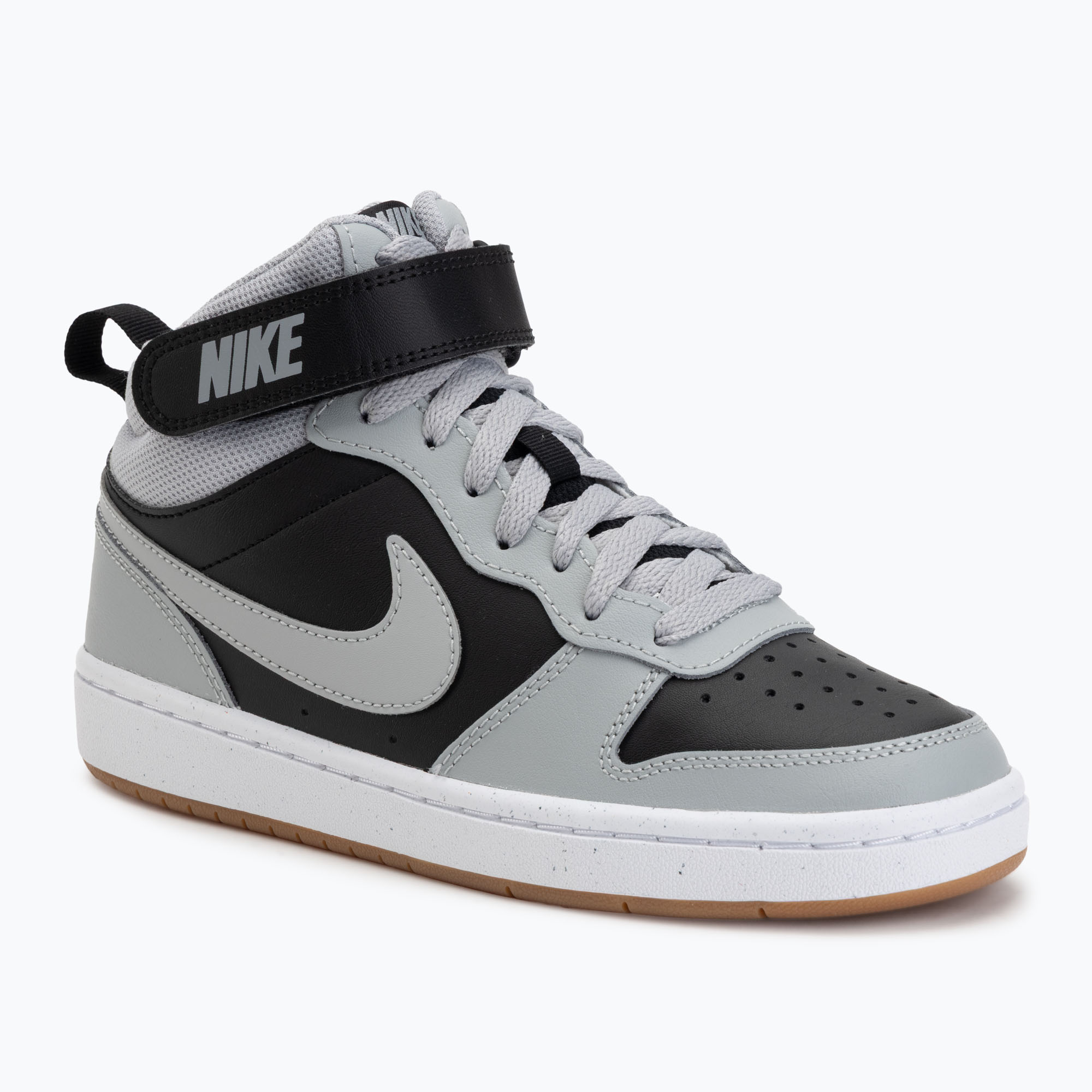 Buty dziecięce Nike Court Borough Mid 2 black/white/gum med brown/light smoke grey 