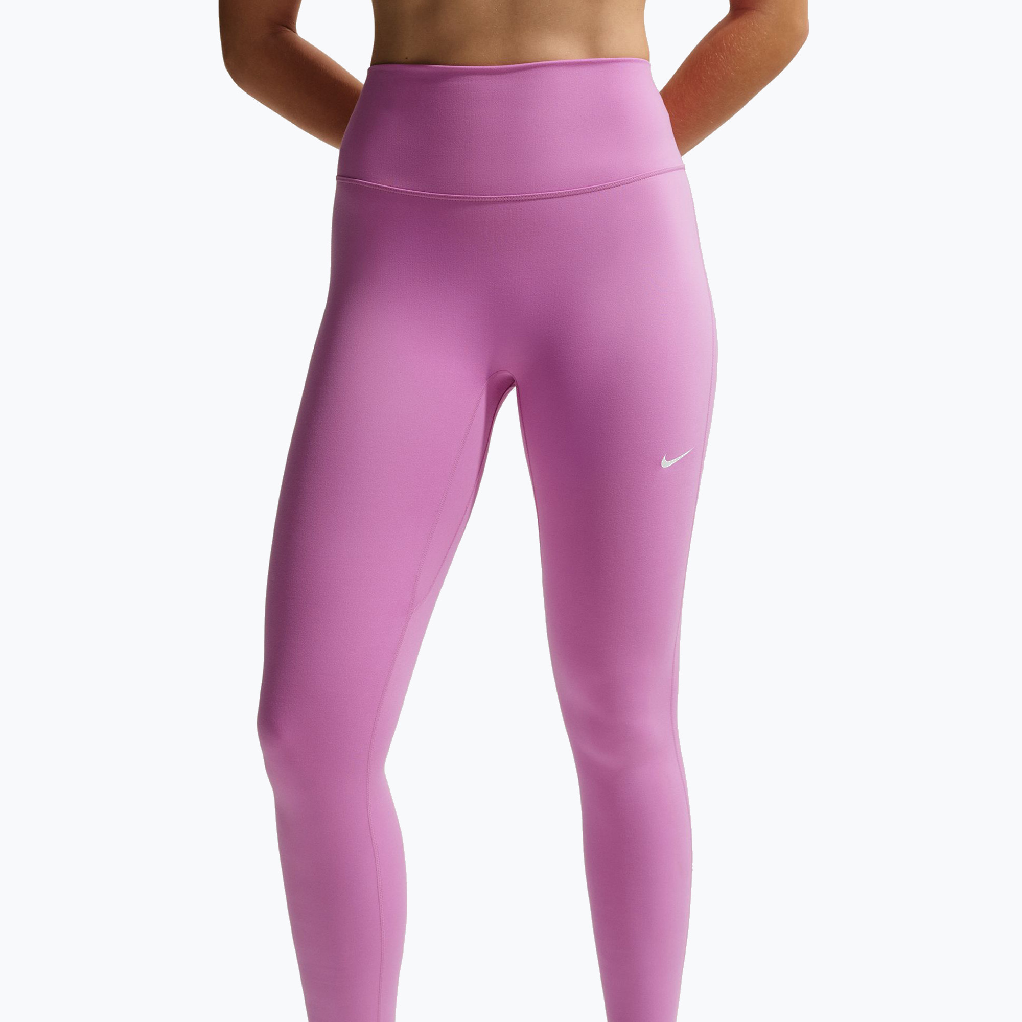 Legginsy damskie Nike One Seamless Front High-Waisted light magenta/white 