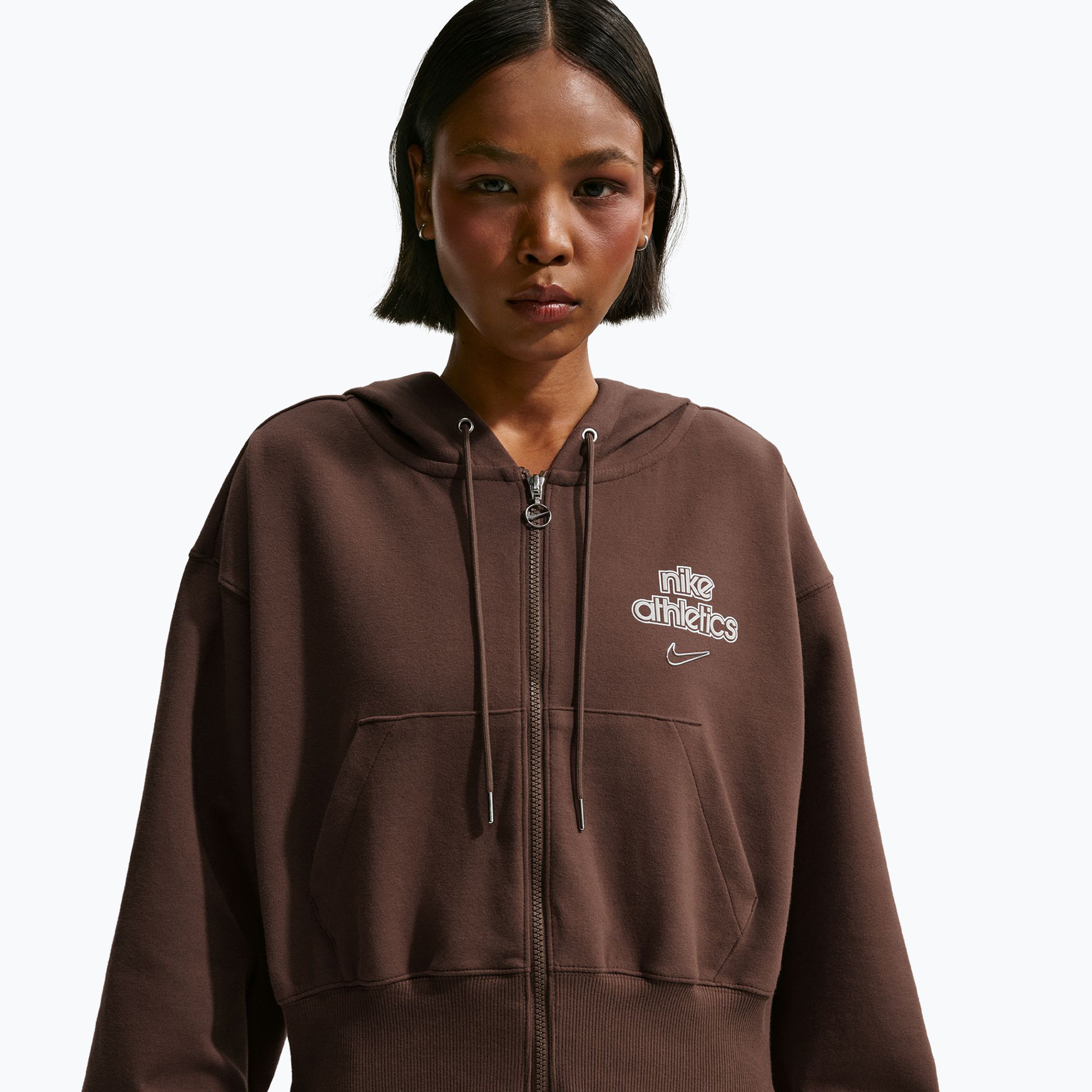 Bluza damska Nike Phoenix Full-Zip Hoodie light chocolate 