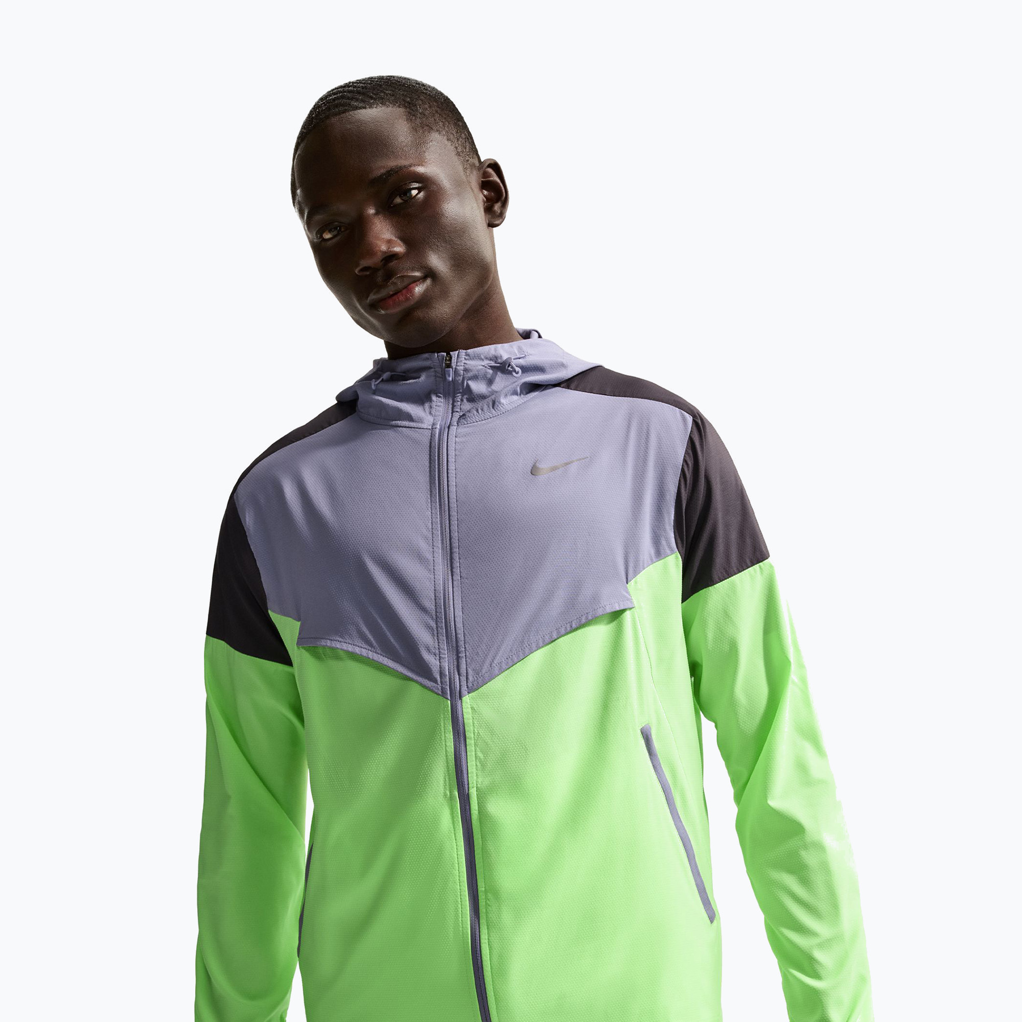 Kurtka do biegania męska Nike Impossibly Light Windrunner iron purple/black/lime blast 