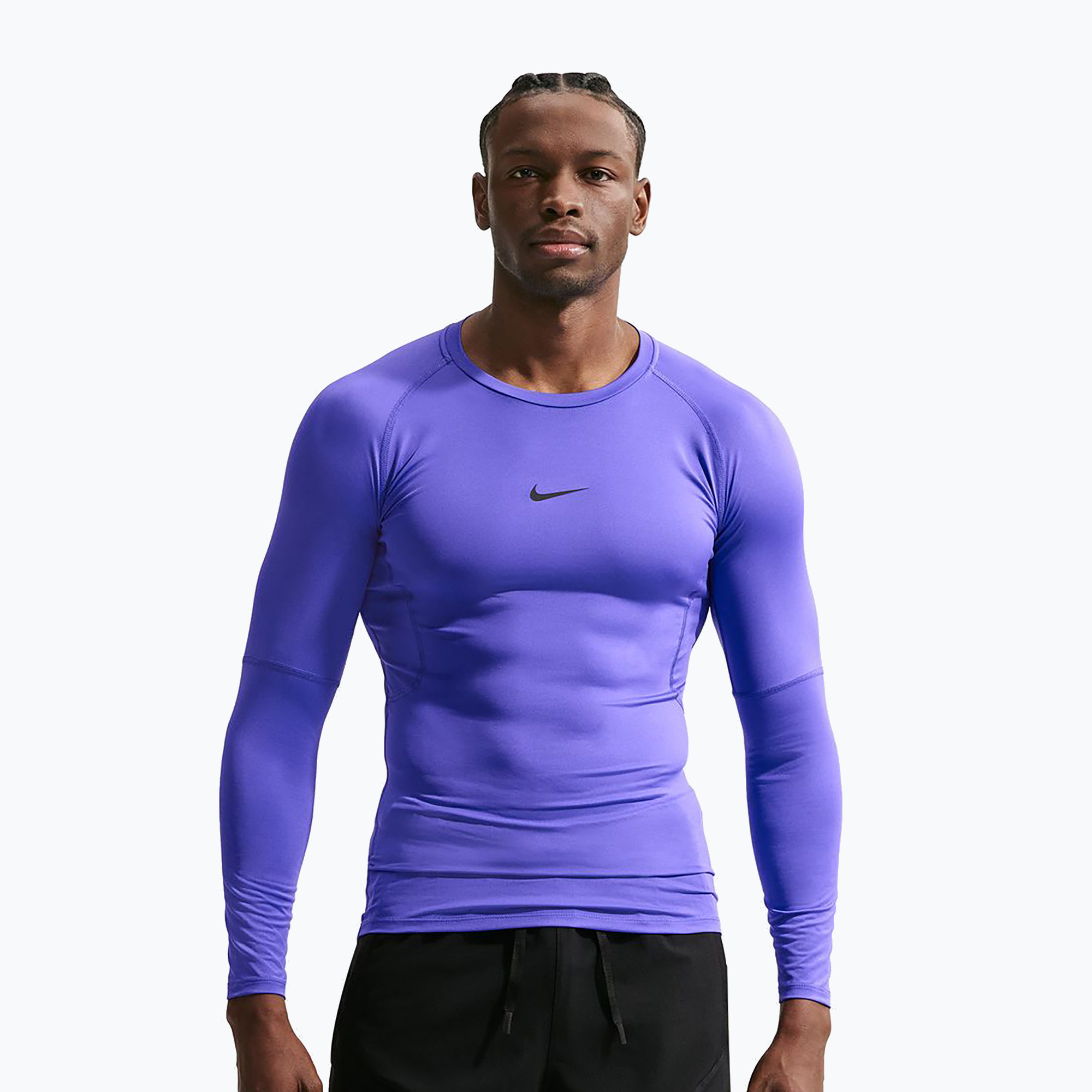 Мъжка блуза с дълъг ръкав за  тренировка Nike Pro Dri-Fit Tight Fitness persian violet/black