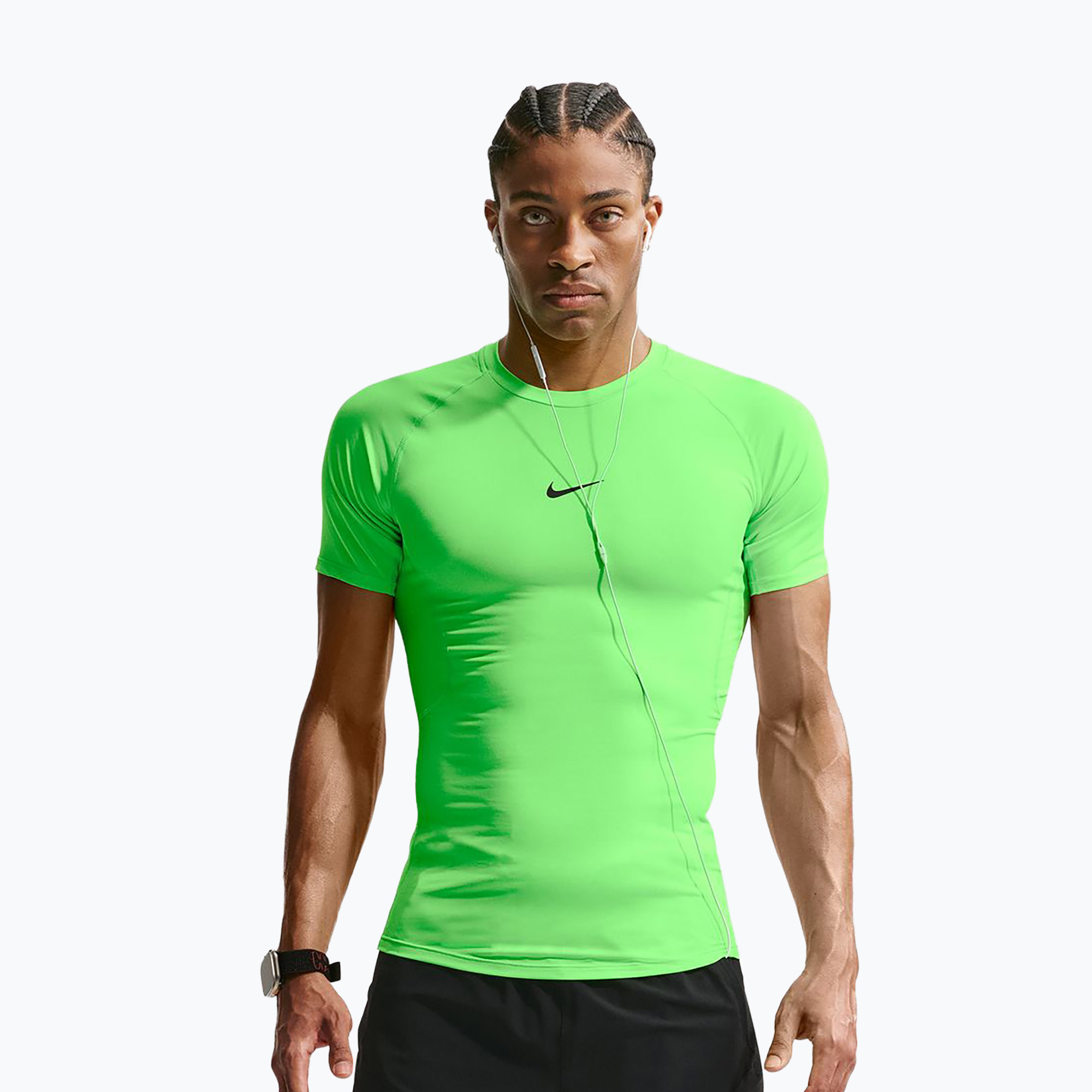 Мъжка тренировъчна тениска Nike Pro Dri-Fit Tight Fitness green strike/black