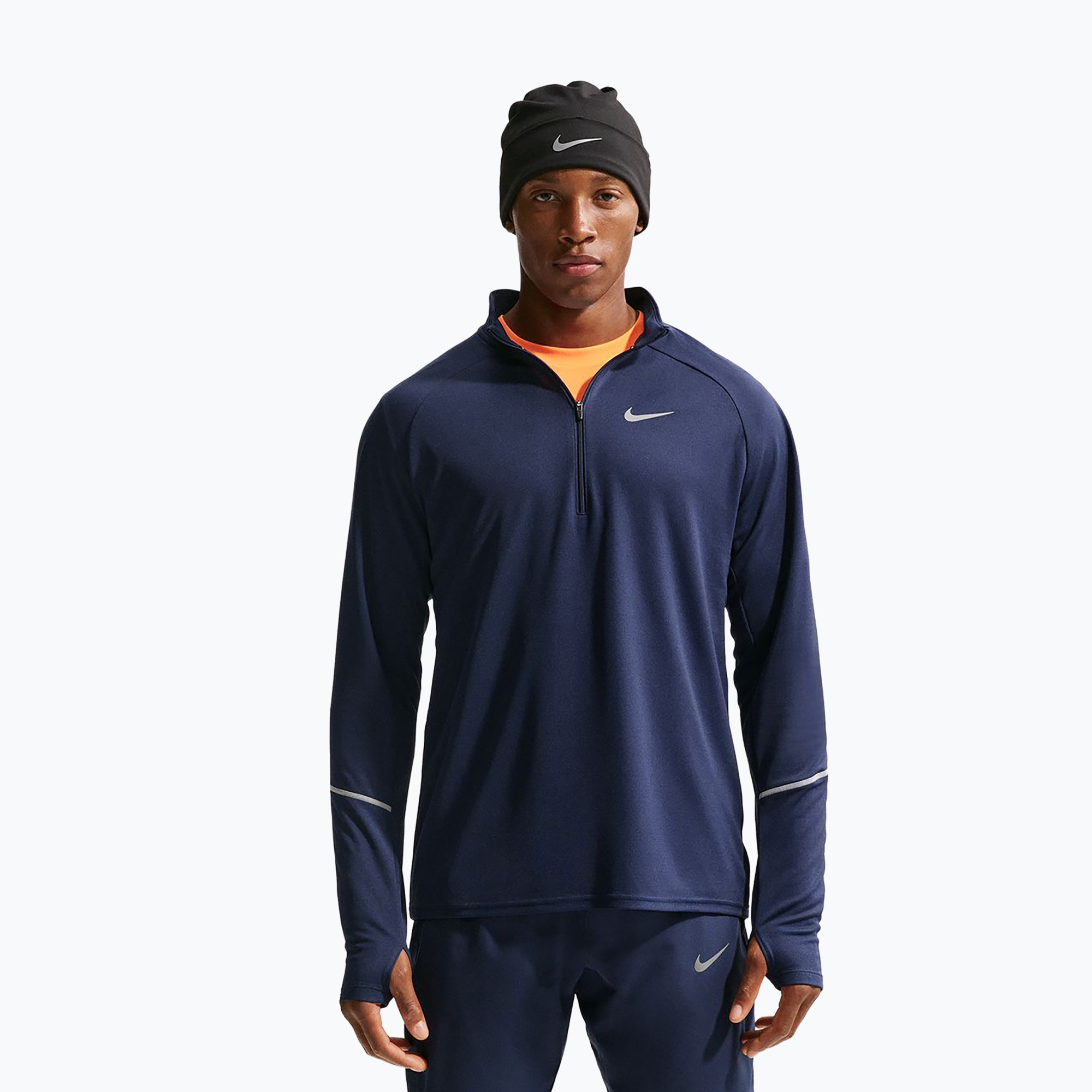Мъжки суитшърт за бягане Nike Miler Dri-Fit UV 1/2 Zip midnight navy