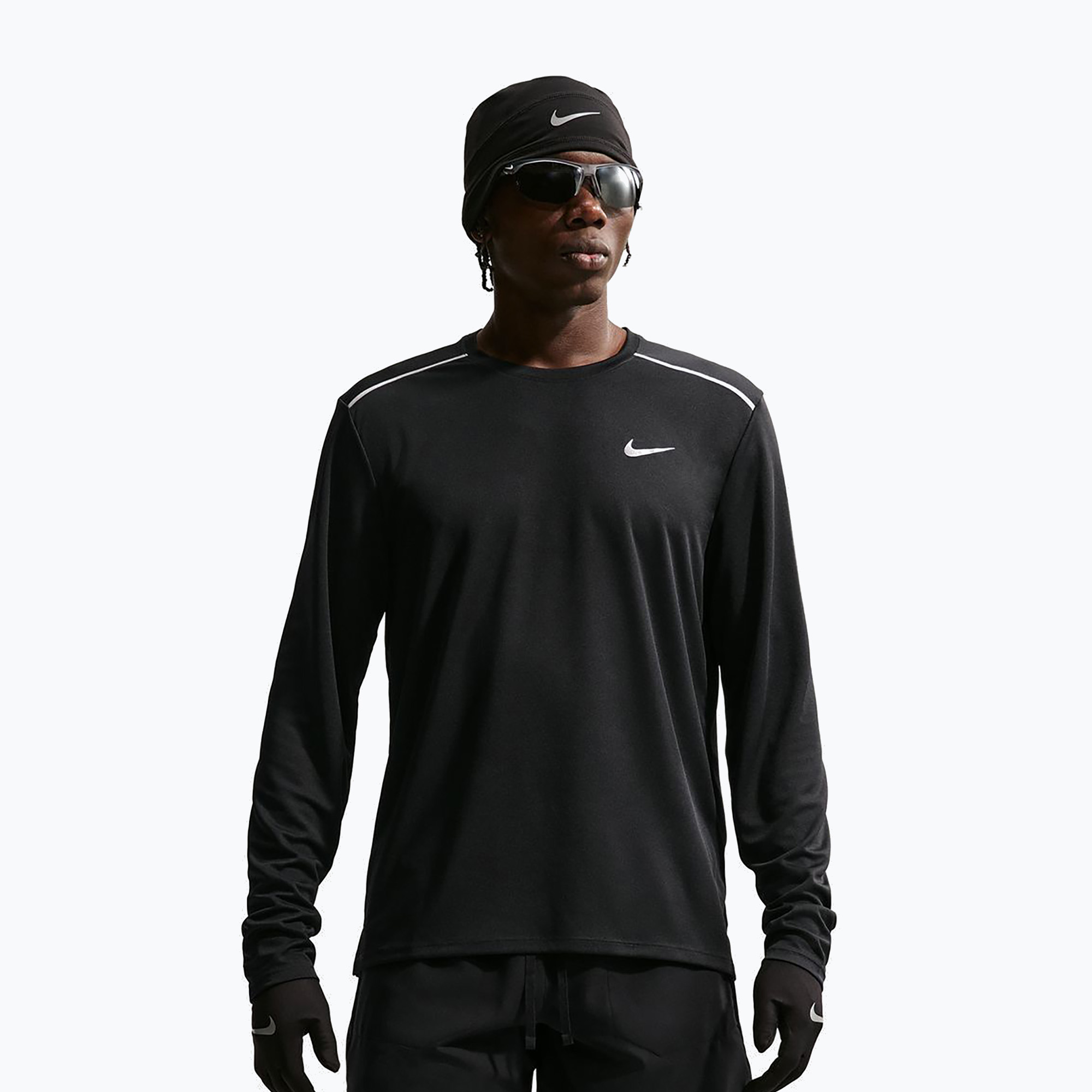 Мъжка блуза за бягане с дълъг ръкав Nike Miler Dri-Fit UV black