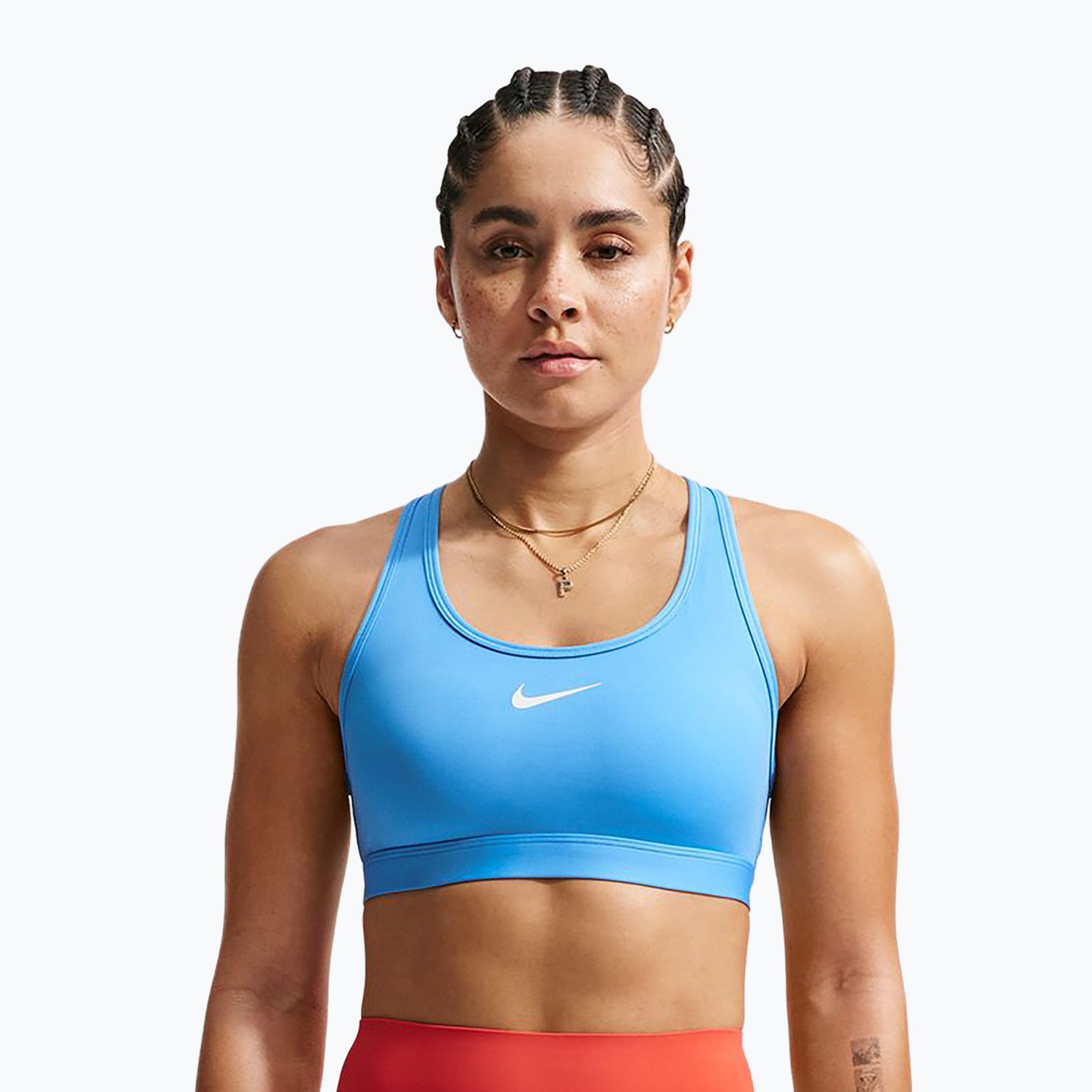 Biustonosz treningowy Nike Swoosh Medium Support university blue/white 