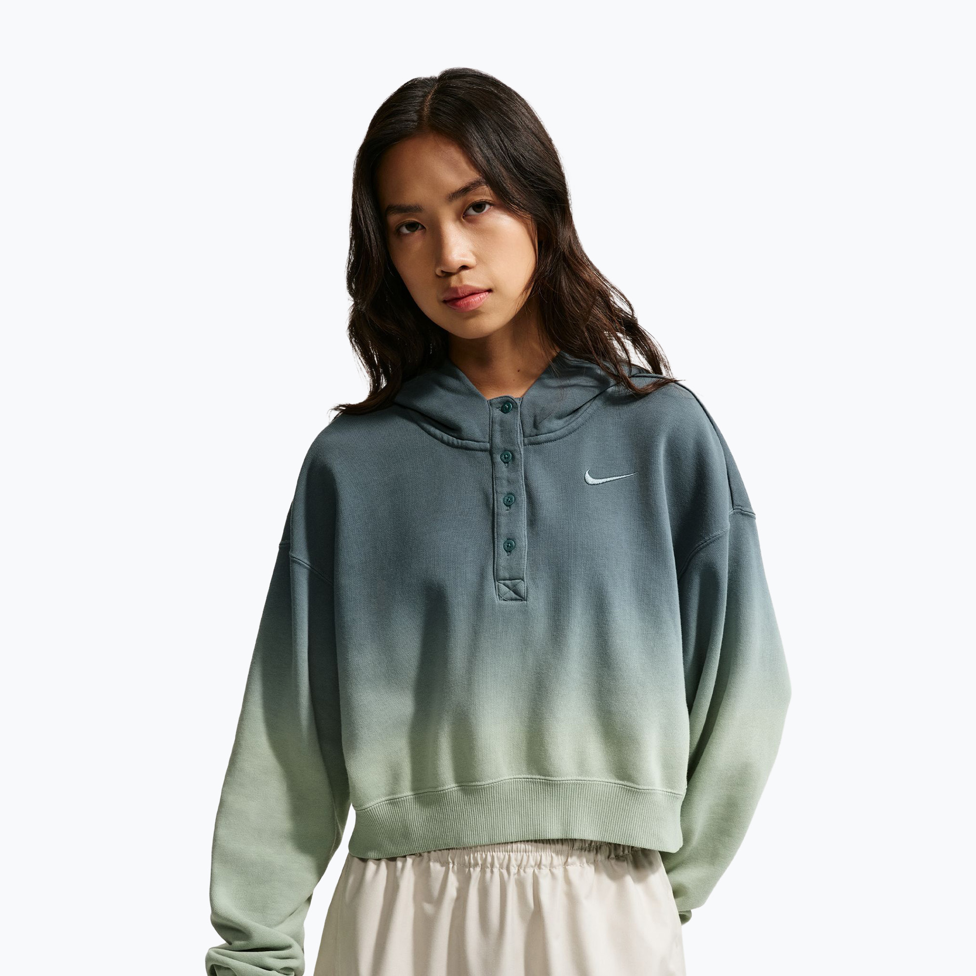 Bluza damska Nike Sportswear Phoenix Fleece Oversized Henley Hoodie steam/mineral slate 