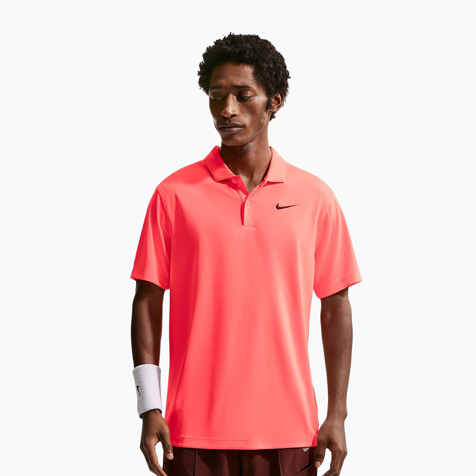 Koszulka tenisowa męska Nike Court Dri-Fit Polo Solid hot lava/black 