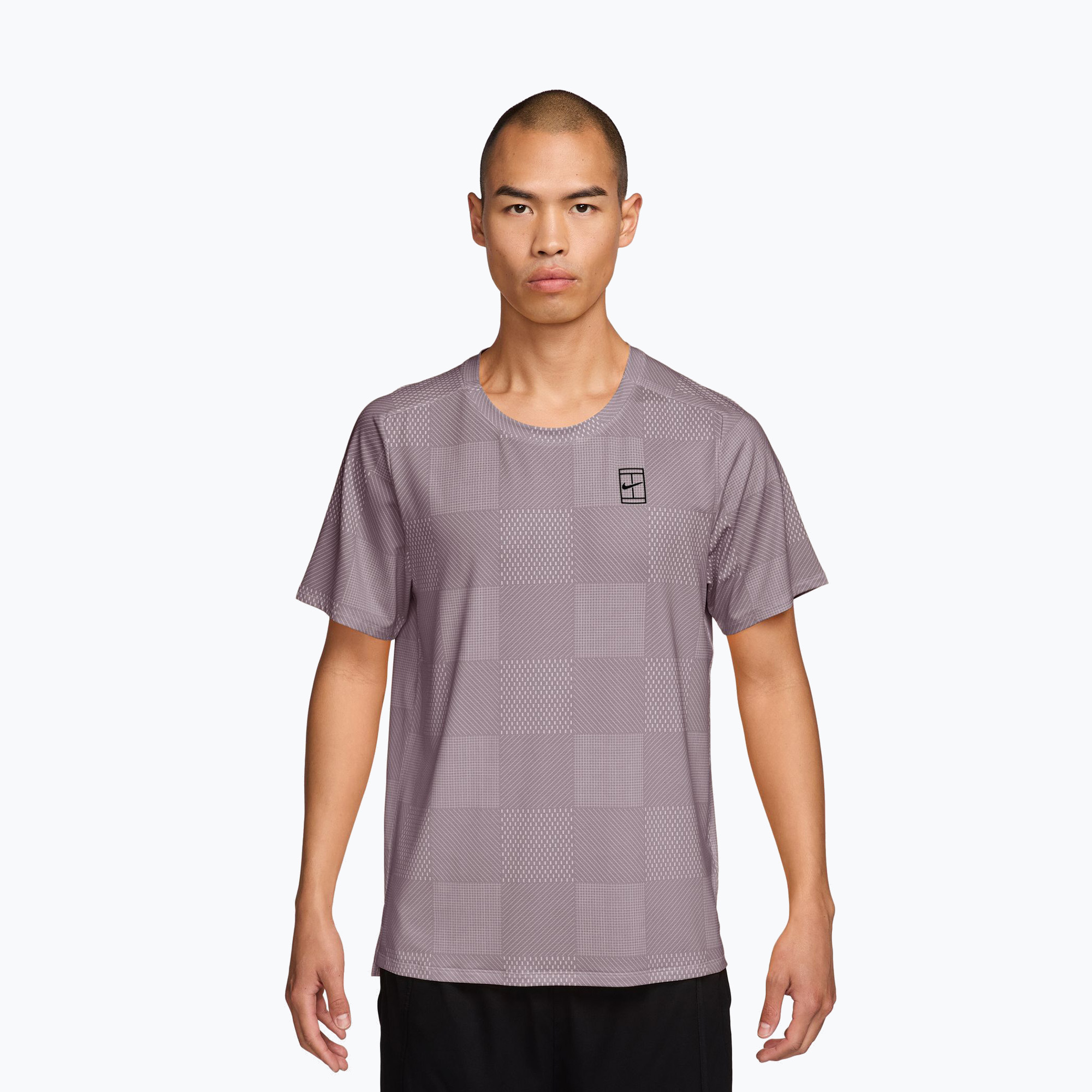 Мъжка тениска/фланелка за тенис Nike Court Dri-Fit Advantage Print light violet ore/black