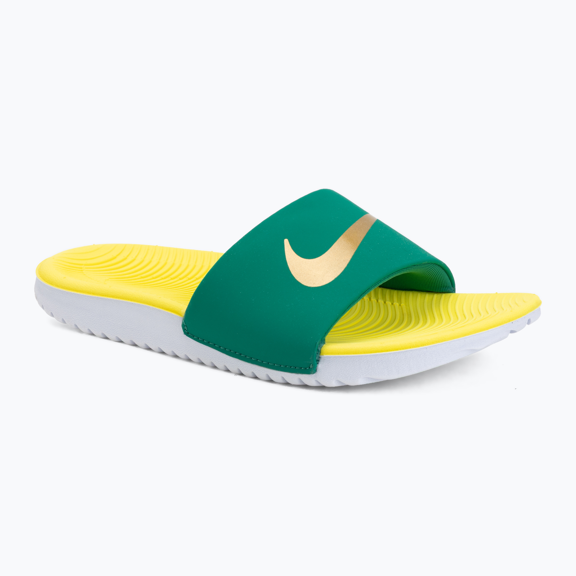 Klapki Nike Kawa malachite/sonic yellow/metallic gold 