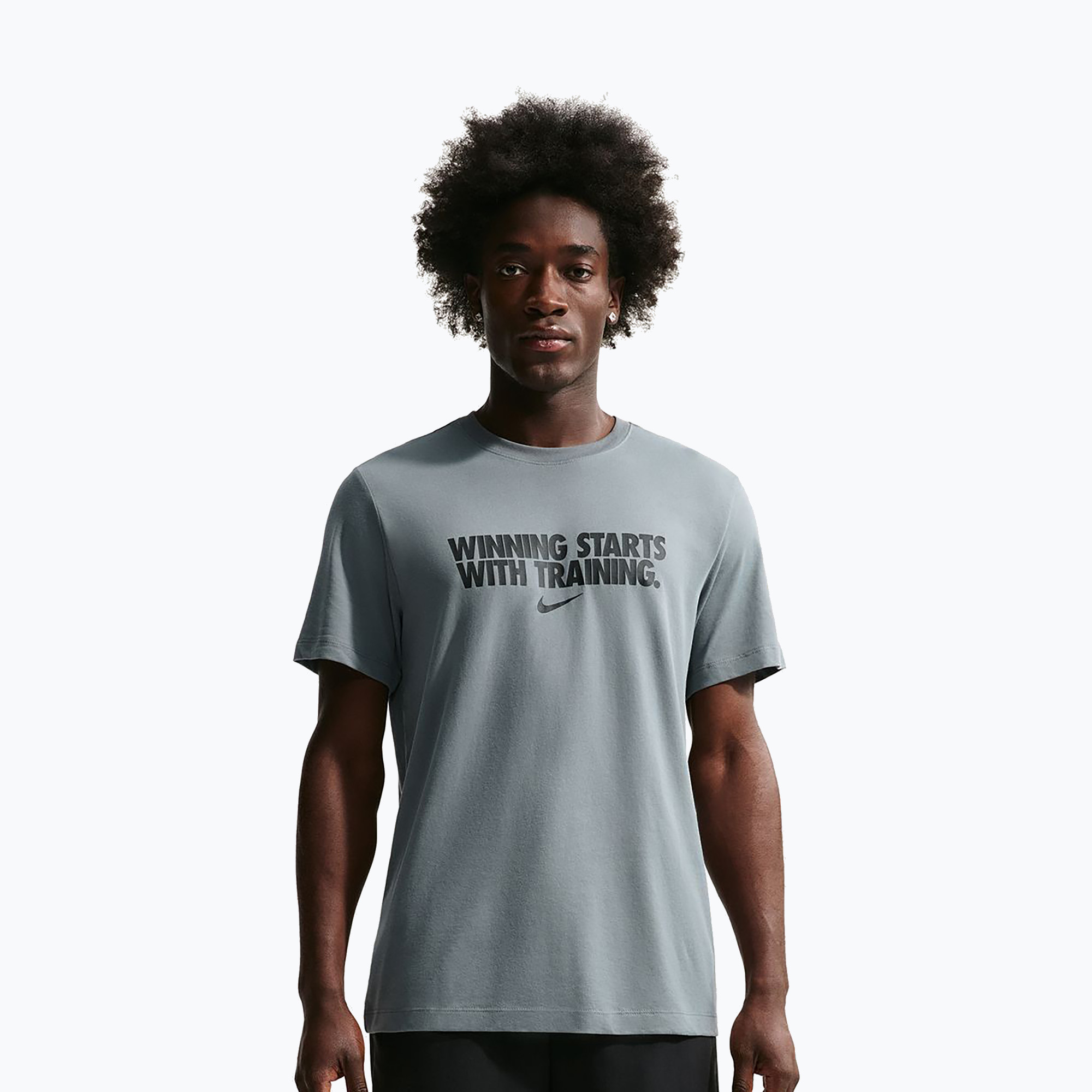 Koszulka treningowa męska Nike Dri-Fit Winning smoke grey/black/black